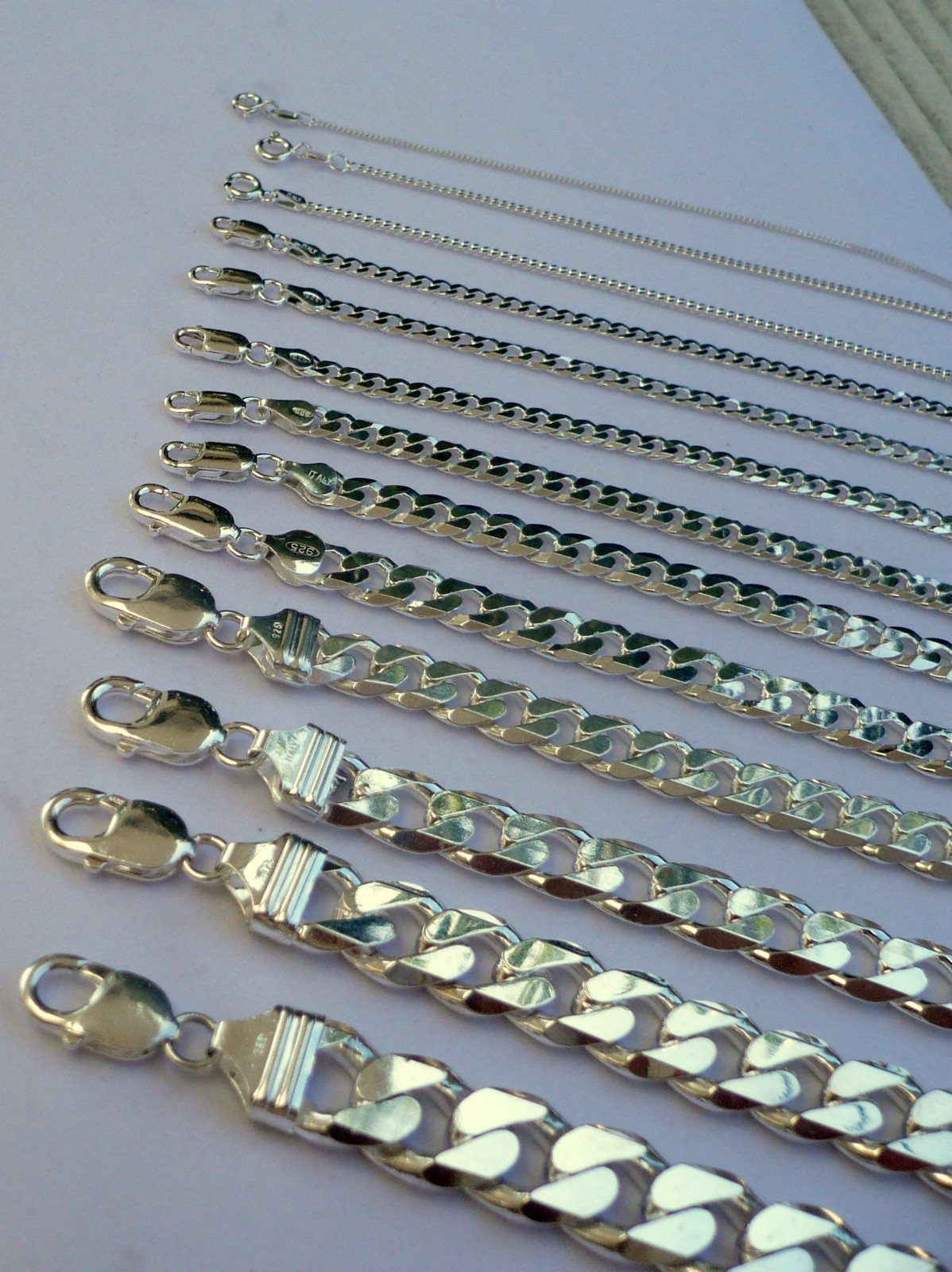 1MM -15MM MEN’S WOMEN’S 925 STERLING SILVER CUBAN LINK CHAIN NECKLACE 16″-36″
