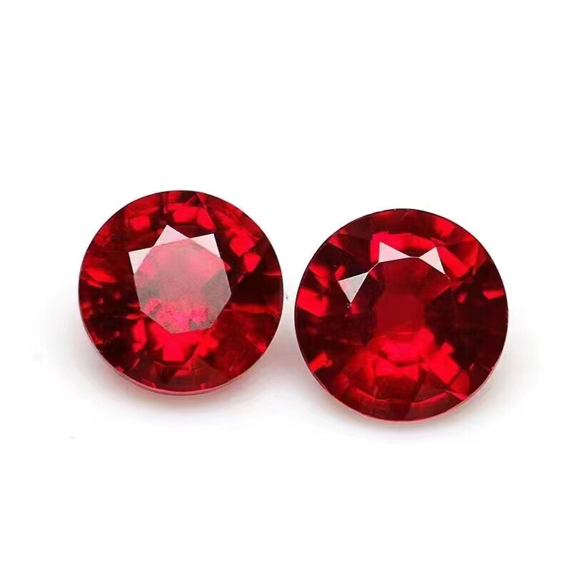 3MM~10MM Genuine Lab Grow Ruby Stone Round Cut Red Pink Ruby VVS1 Loose Gemstone