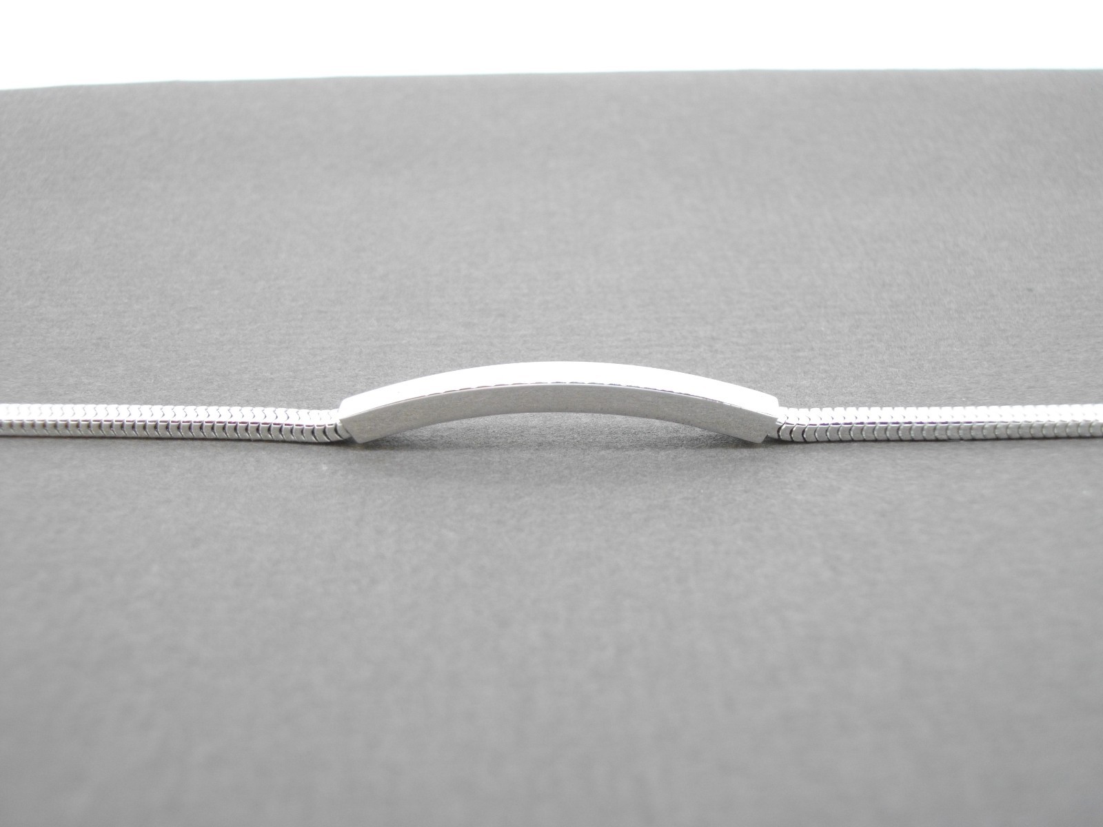 Bracelet Sterling silver ID identification square snake chain 7 inch