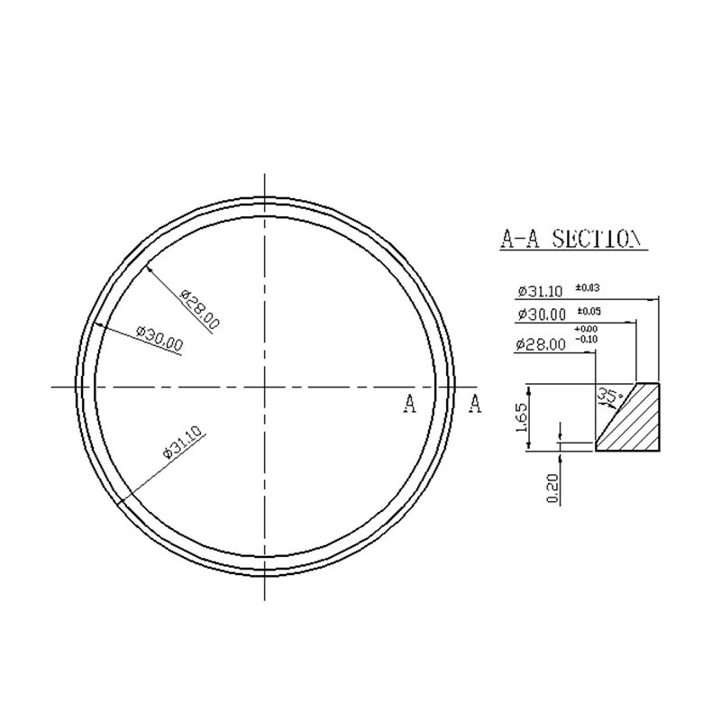 31.10mm x 28mm x 1.65mm Chapter Ring For 41mm Seiko Case Repair And Replacement