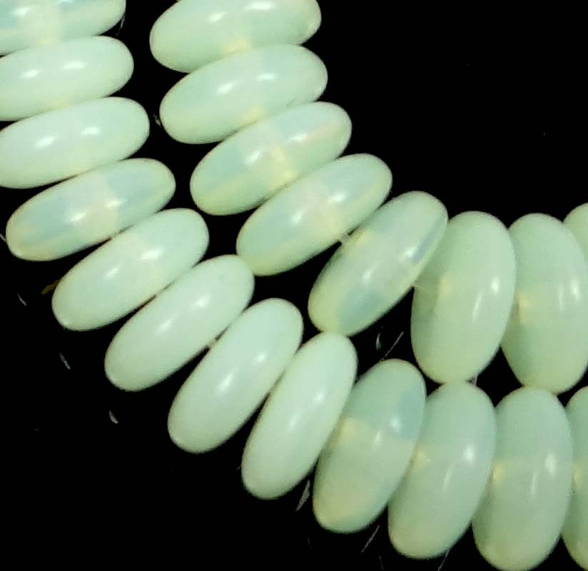 50 Czech Glass Rondelle Beads – Milky Jonquil 6x2mm