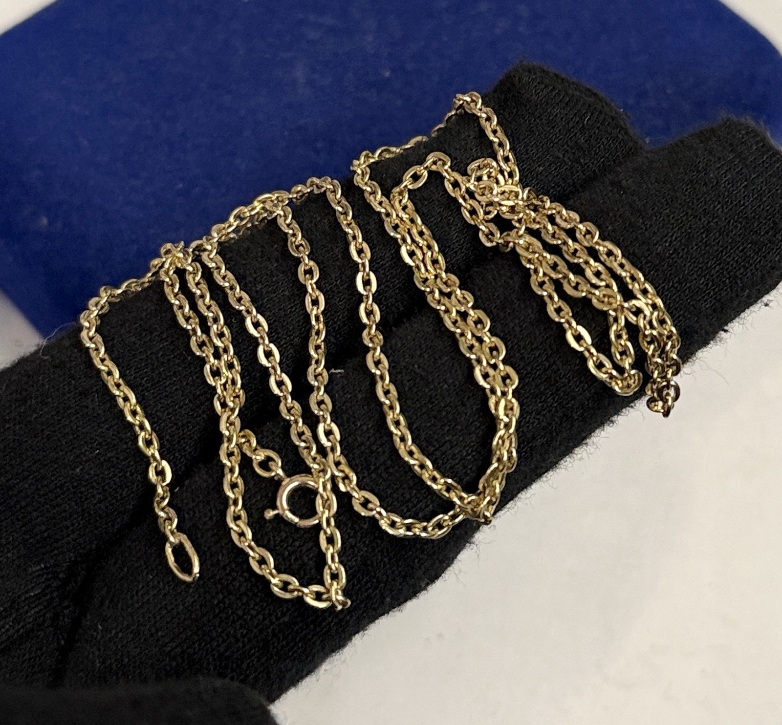 Bolt Clasp Cable Gold Filled Necklace 23” Rolo Link GF VTG EDWARDIAN 2.2mm 5.2g