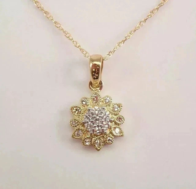 Women’s Beauty Pendant 14k Yellow Gold Plated Round Cut 1.55ct Lab Grown Diamond