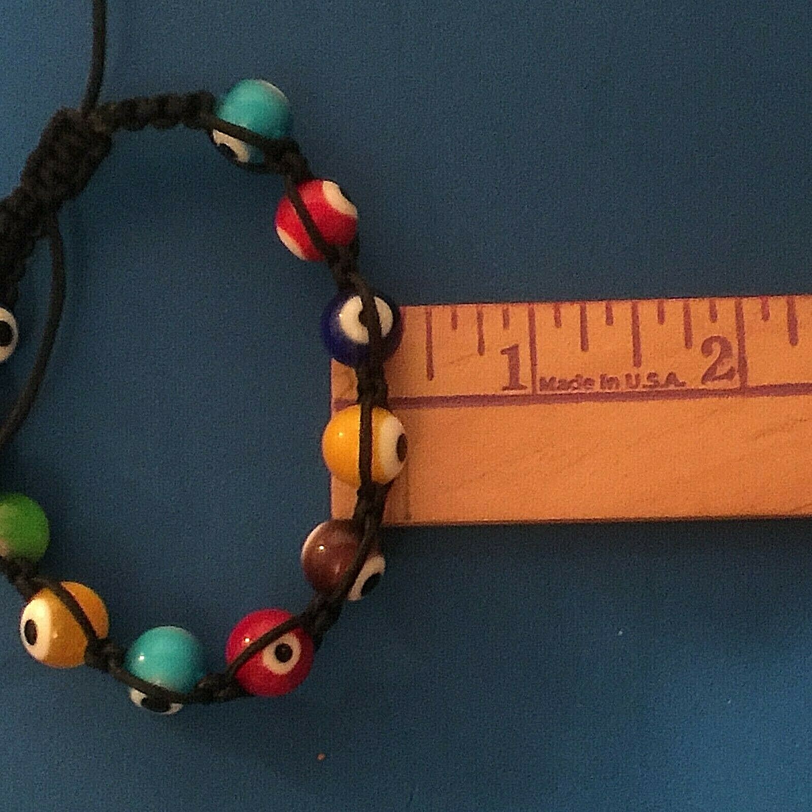 GOOD LUCK EVIL EYE RAINBOW BEADED CHARM BRACELET Women’s Men’s NEW 6″ 7″ 8″ 9″