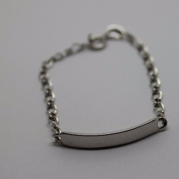 Children 9ct Solid White Gold ID Identification Bracelet – Free Post