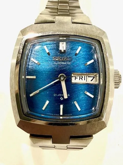 Working Seiko Automatic Blue Dial Day-Date 2706-3080 Women’s Watch H7-10-37
