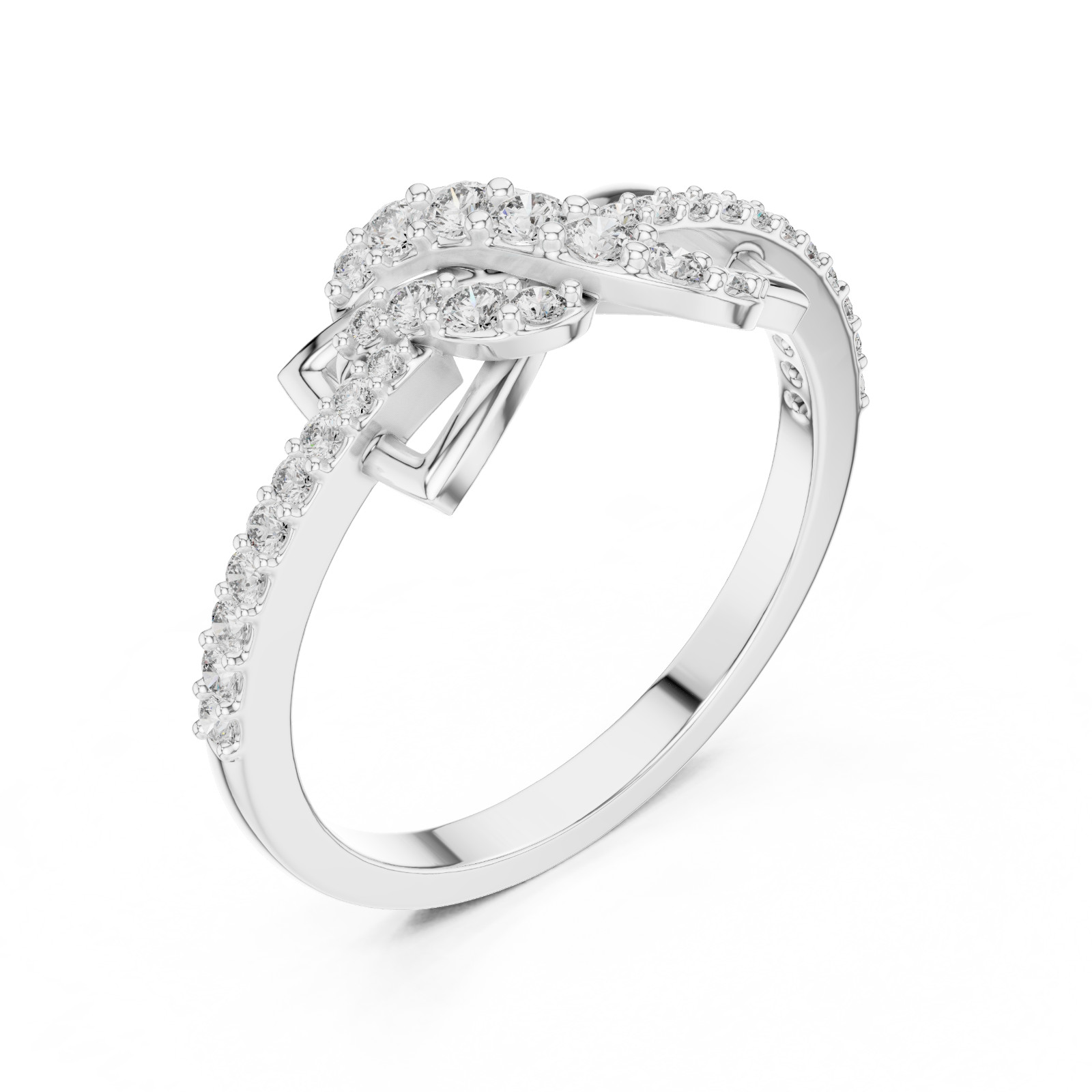 Natural Certified Diamond Prong Set Half Eternity Split Shank Ring 14k Gold Over