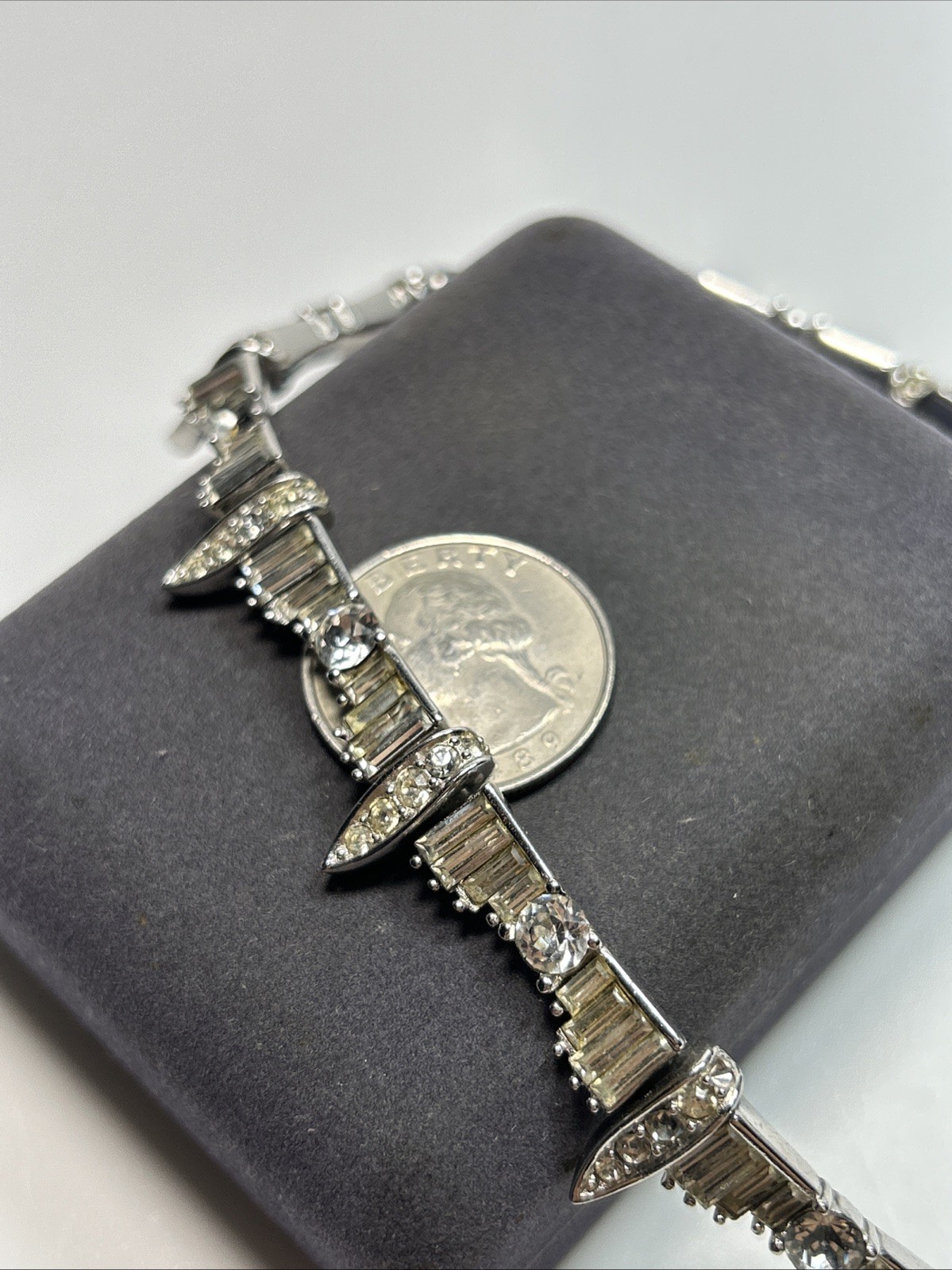 Vintage Marcel Boucher All Around Rhinestone Silver Collar Necklace 7890N