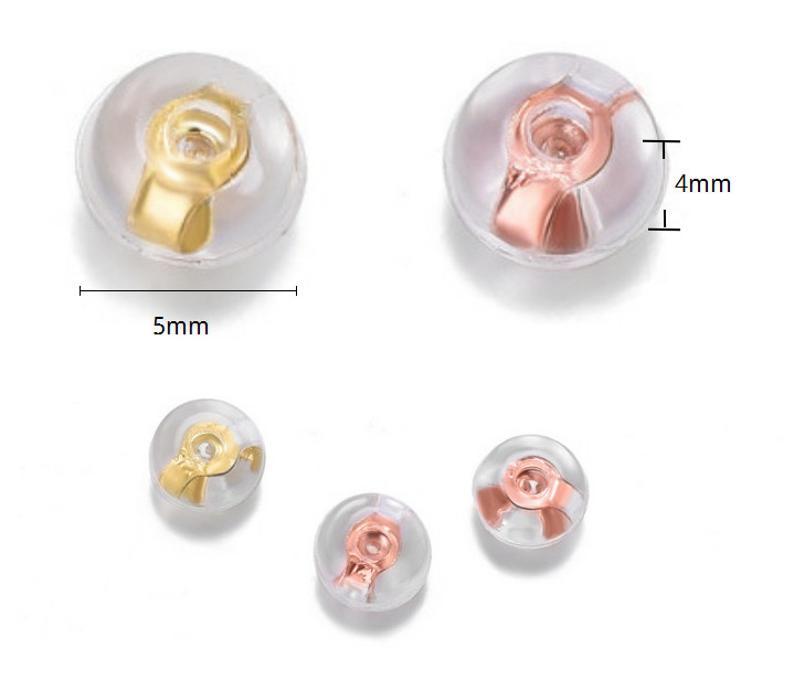 925 Sterling Silver Hypoallergenic Locking Butterfly Earring Backs Silicone Disc