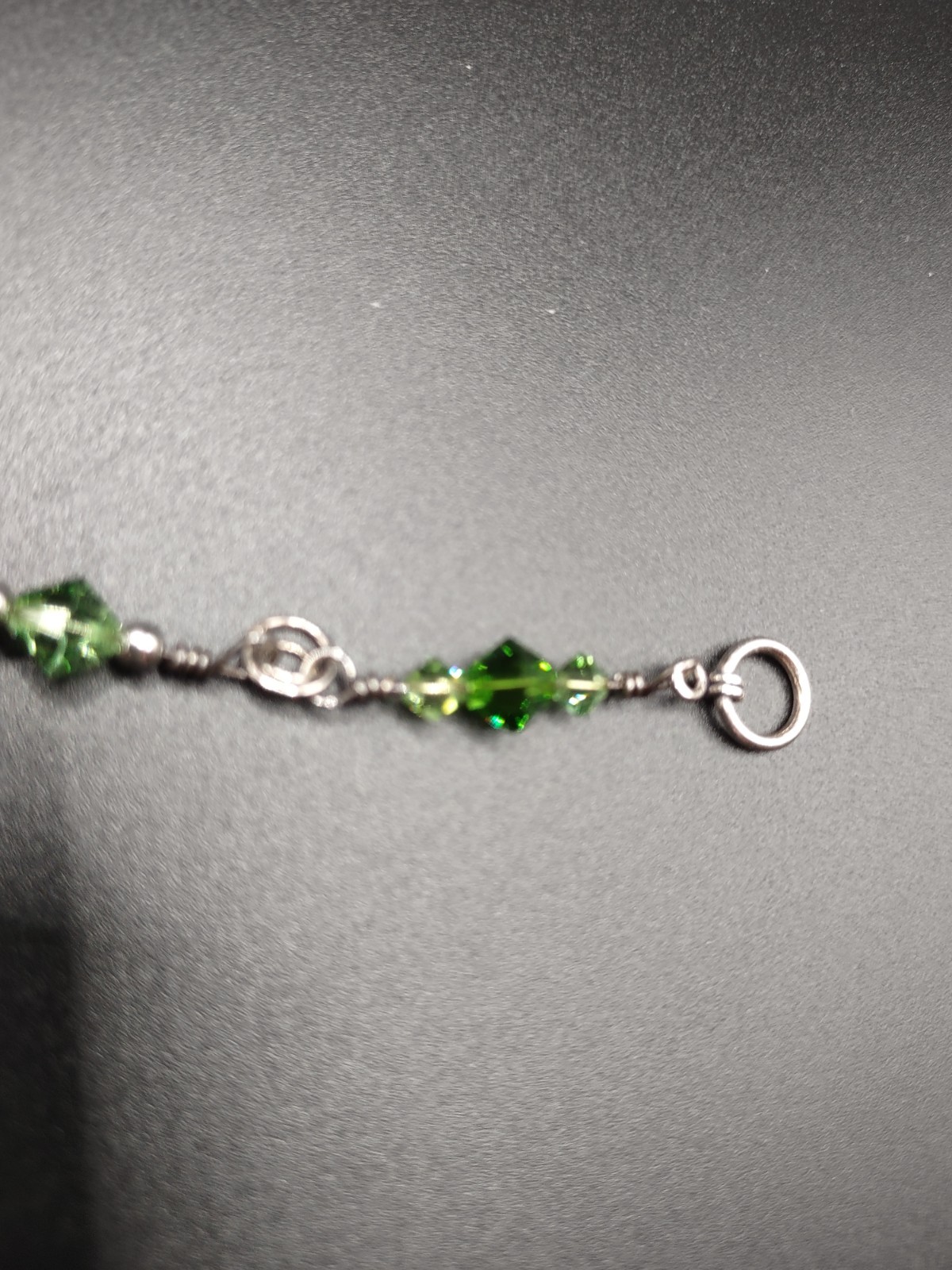 Made With Green Swarovski Crystals Bracelet SS Clasp Fashion Jewelry Handmade