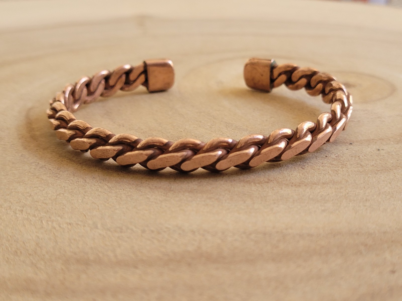 Pure Copper Bracelet Solid Heavy Twist Arthritis Pain Therapy Healing Cuff