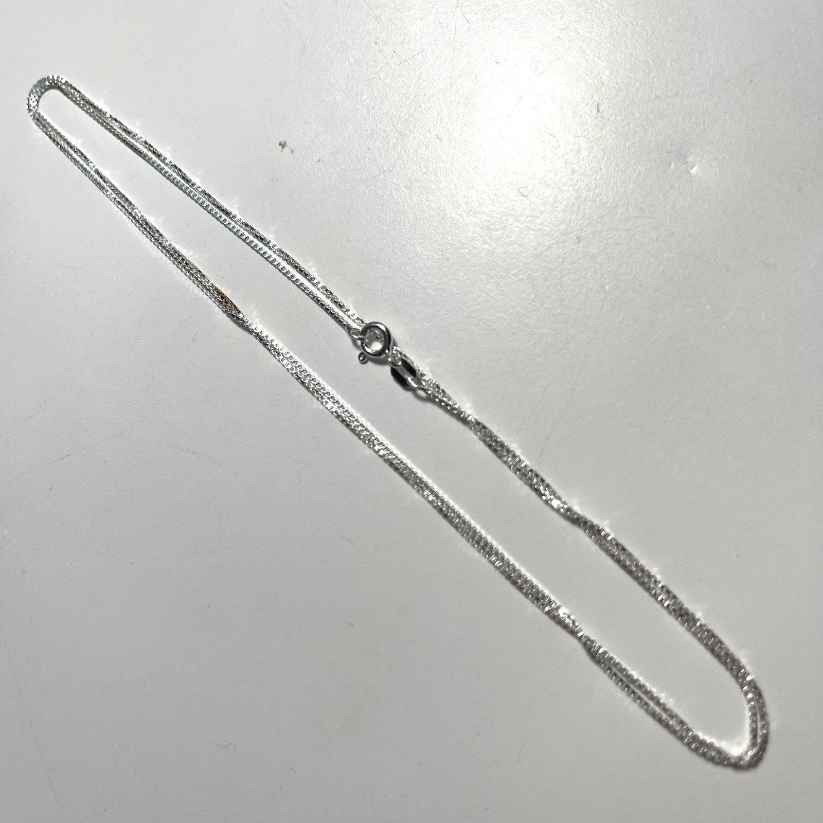Sterling Silver .925 Box Chain 24” Length 1MM Width Necklace Dainty Stacker NEW