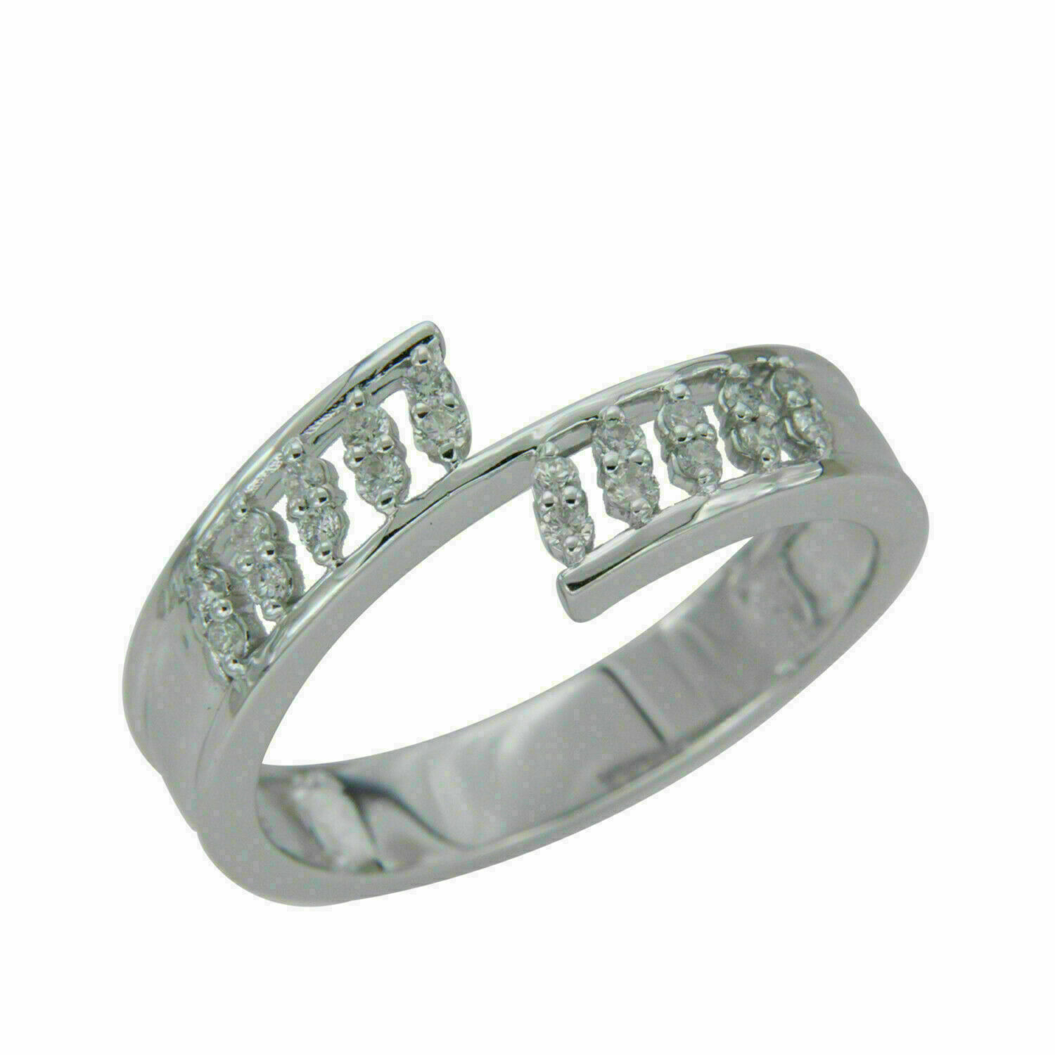 1.20 Ct Round Cut Diamond Simulated Engagement Bypass Ring 925 Sterling Silver