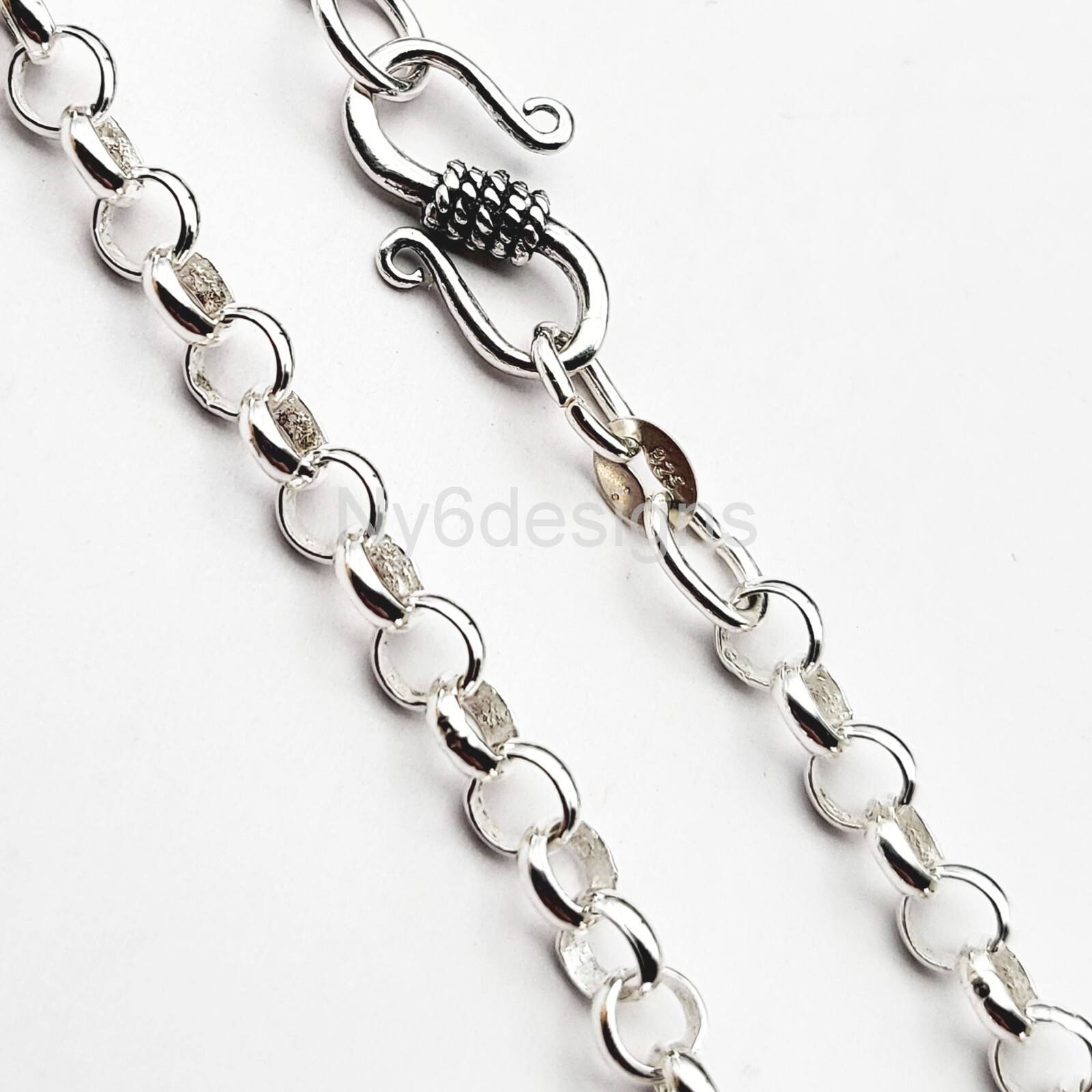925 Sterling Silver Chains Rolo Soldered Necklace Belcher 3mm 4mm 5mm 7″-36″