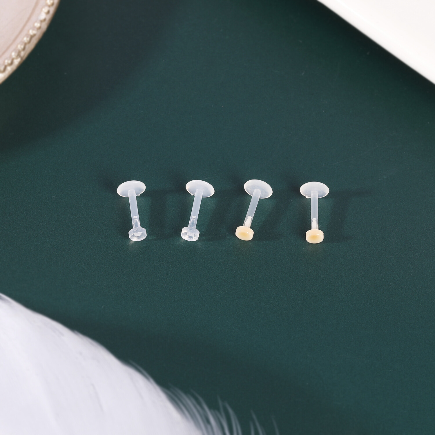 10 Pcs/Lot Clear Acrylic Labret Lip Studs Flesh Ear Helix Conch Tragus Piercing