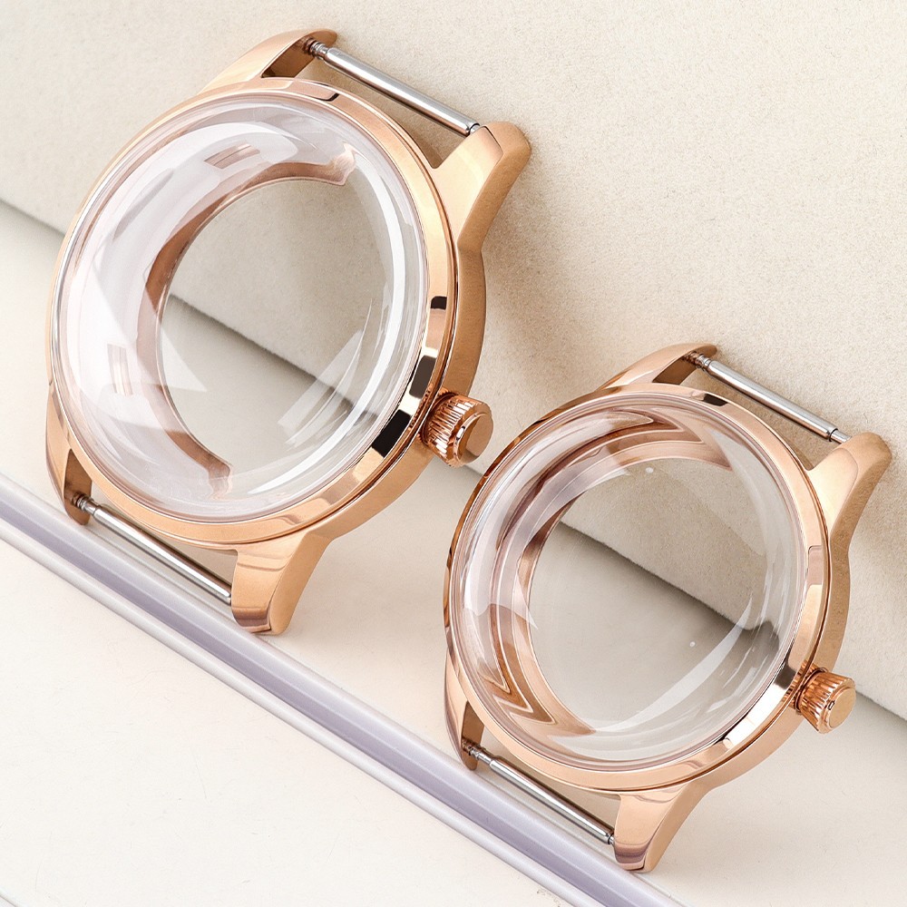 33mm/40.6mm Female/Male Rose Gold Watch Case For Seiko NH34 35 36 38 Movement
