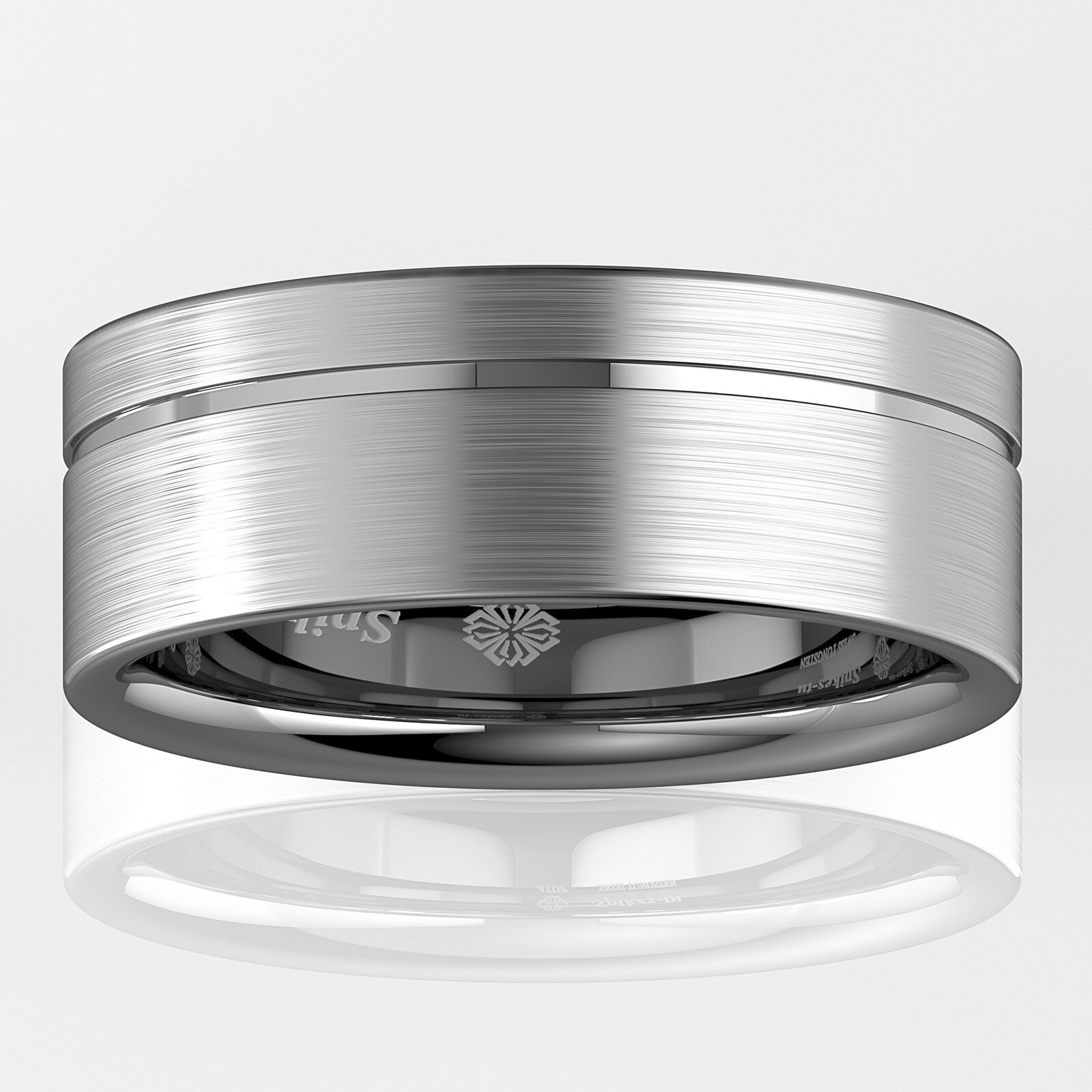Titanium Color Brushed Tungsten Carbide Ring Stripe Bridal Band ATOP Men Jewelry