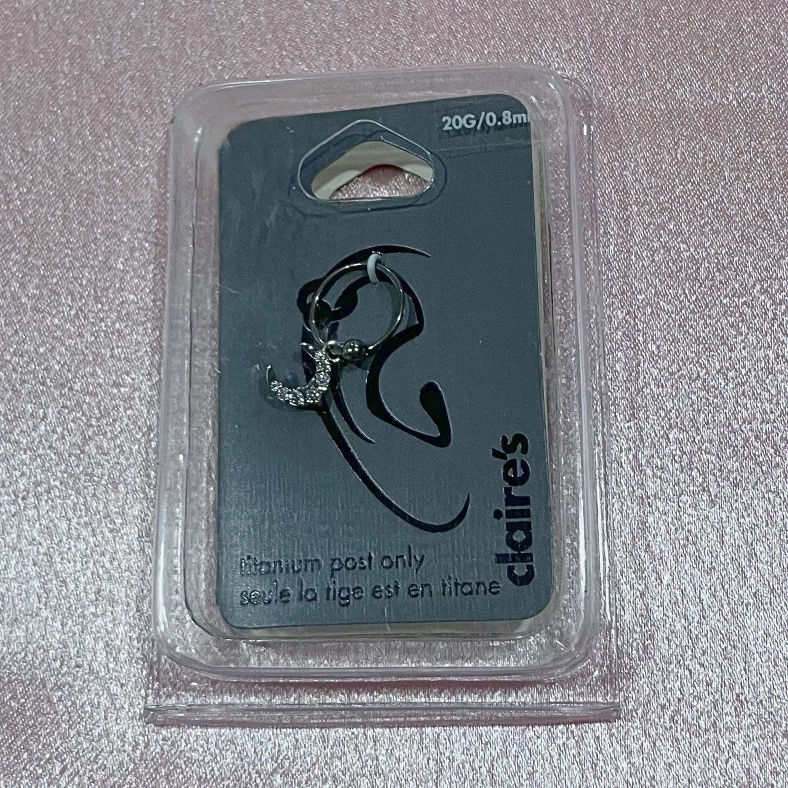 NWT Claire’s Celestial Moon Cartilage Earring Stainless Steel Hoop Y2K 20G 0.8mm