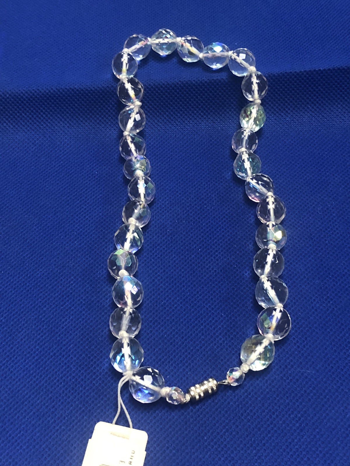 RICHELIEU VTG TWO SINGLE STRANDS AURORA BOREALIS BEADS NECKLACES 32″ & 16″ LONG