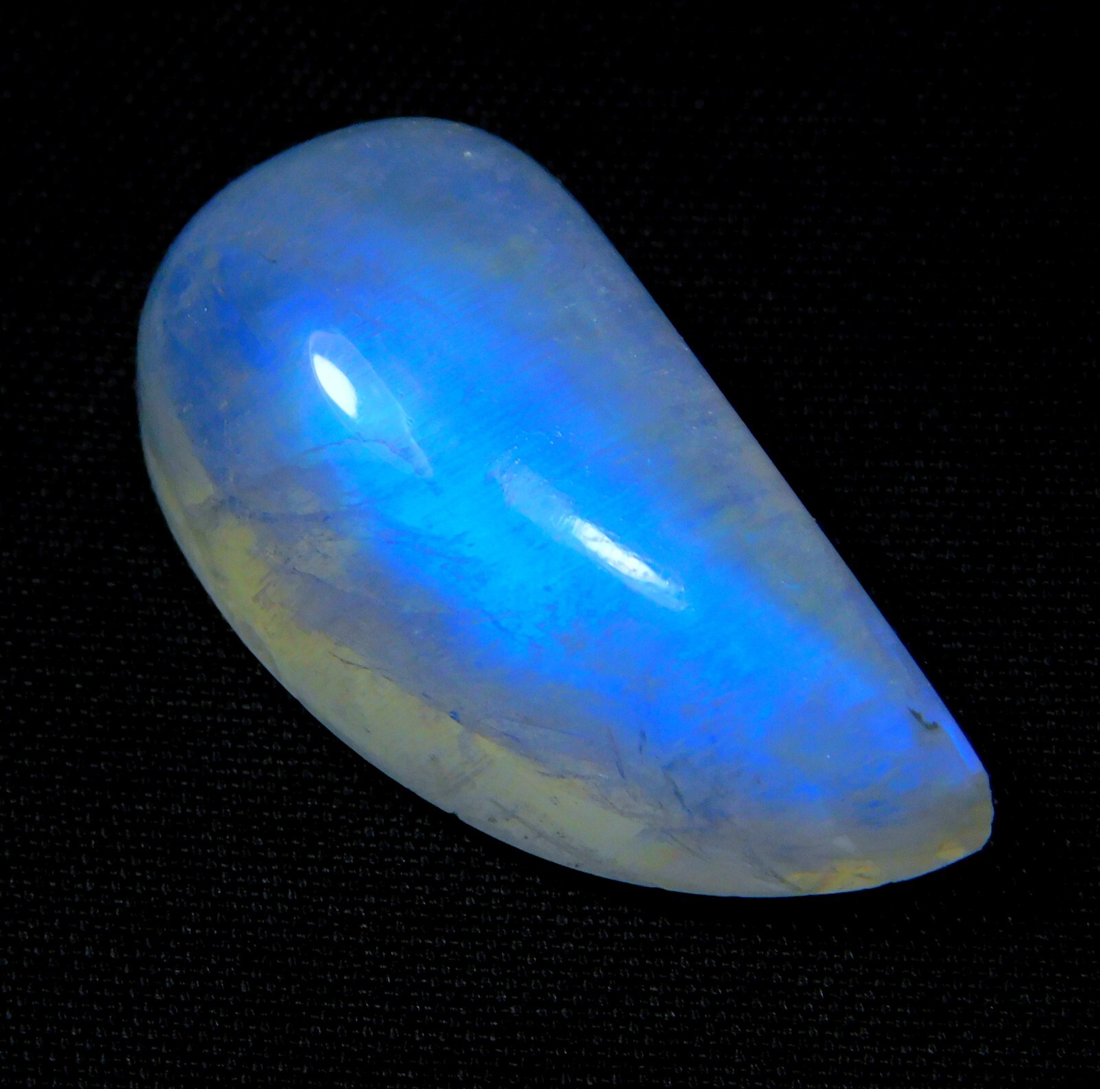 18 Ct 9x12x23 mm Natural BLUE RAINBOW MOONSTONE FANCY Cabochon Gemstone CM=325