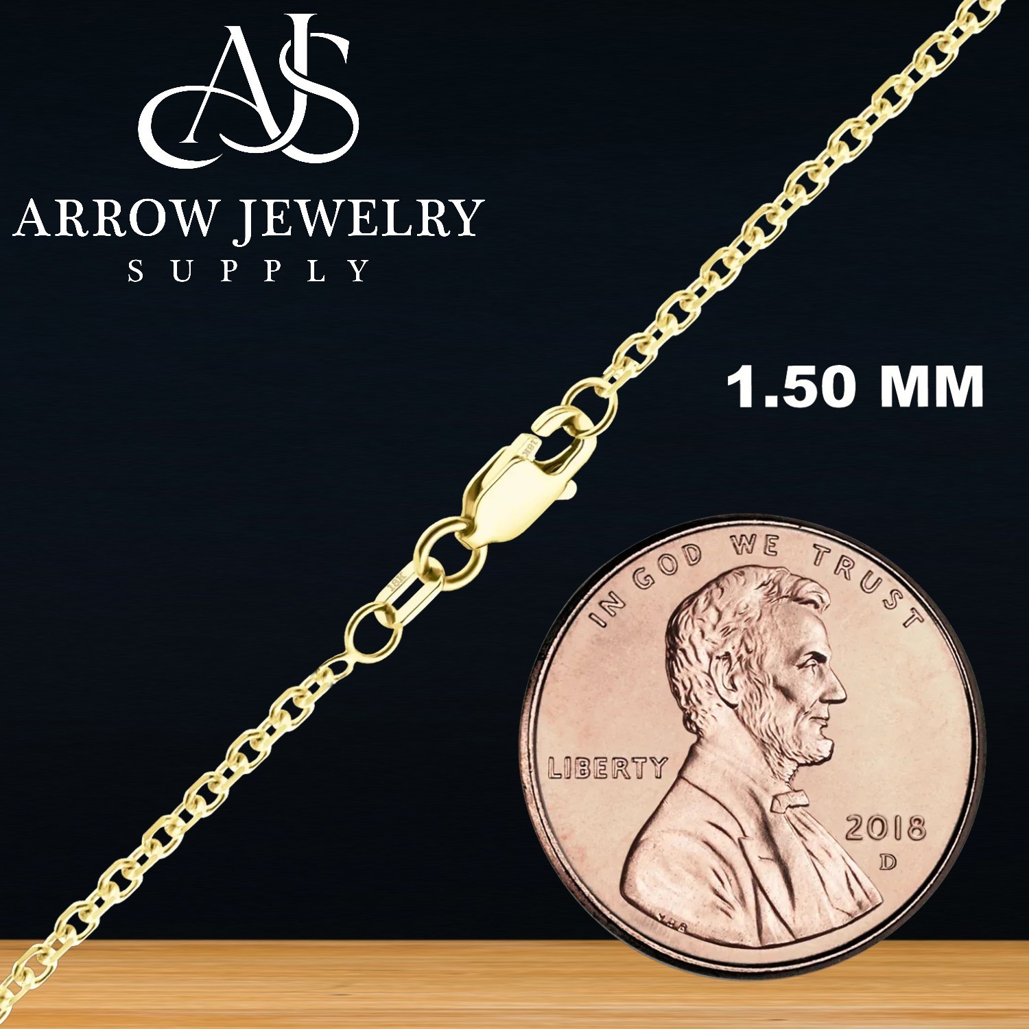 18K Solid Yellow Gold Diamond Cut Round Cable Bracelet