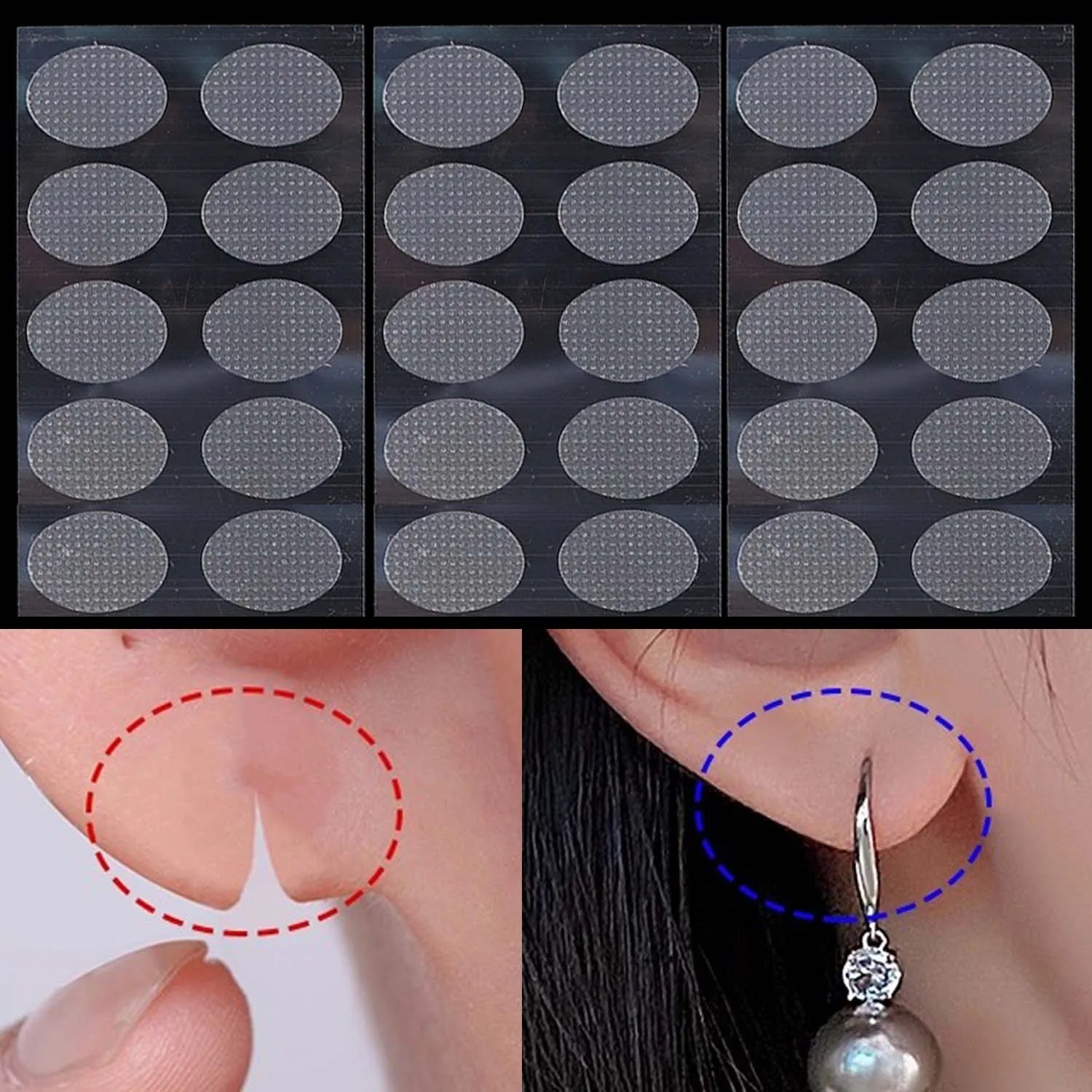 Outus 100Pcs Earlobe Support Stickers for Heavy Earrings Split Ear Protection