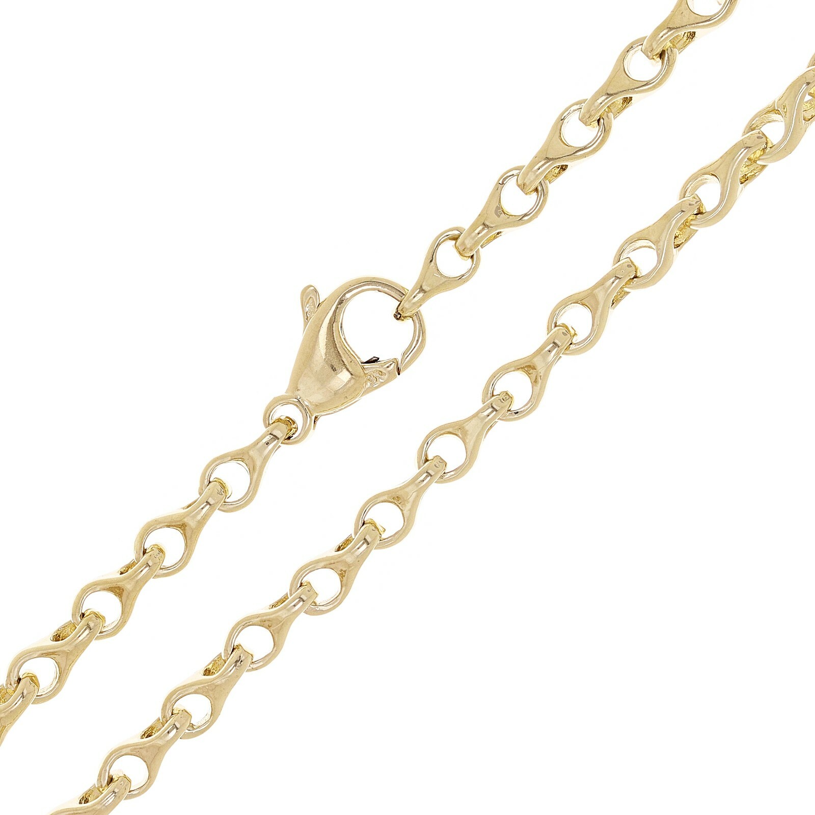14k Yellow Gold Solid Handmade Fashion Link Chain Necklace 20″ 4mm 28.5 grams