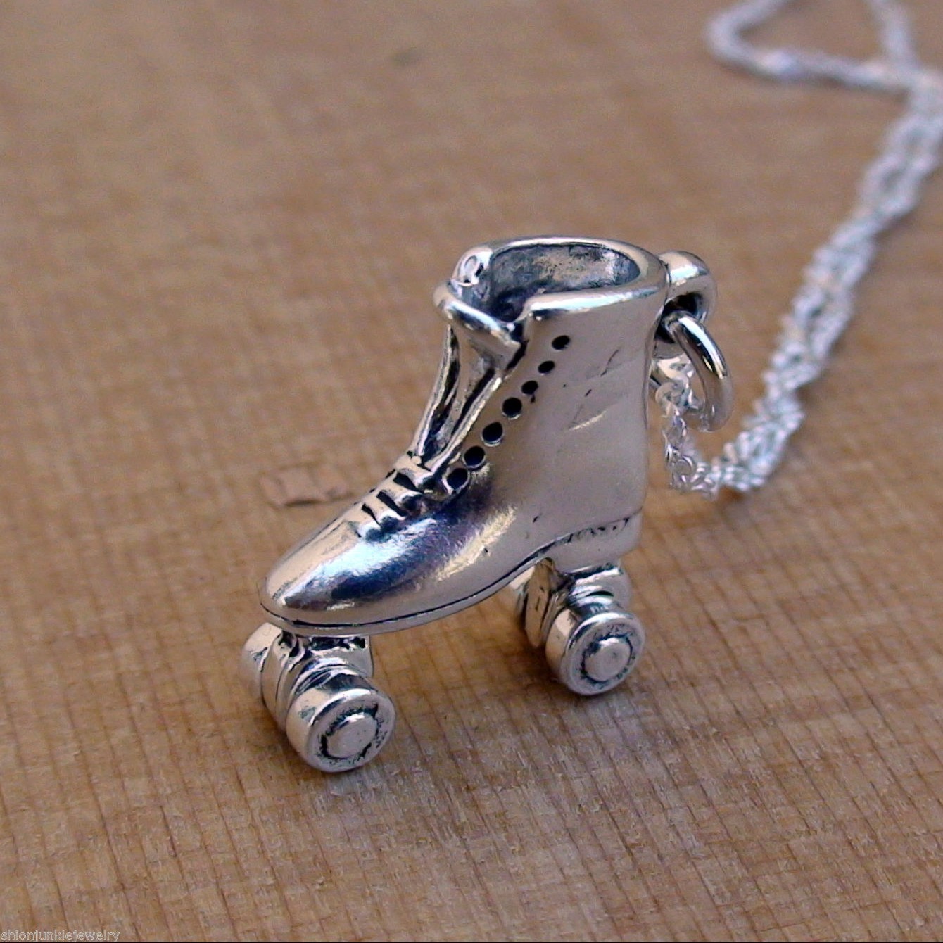 Roller Skate Charm Necklace -925 Sterling Silver – Rink Skating Skater Retro NEW