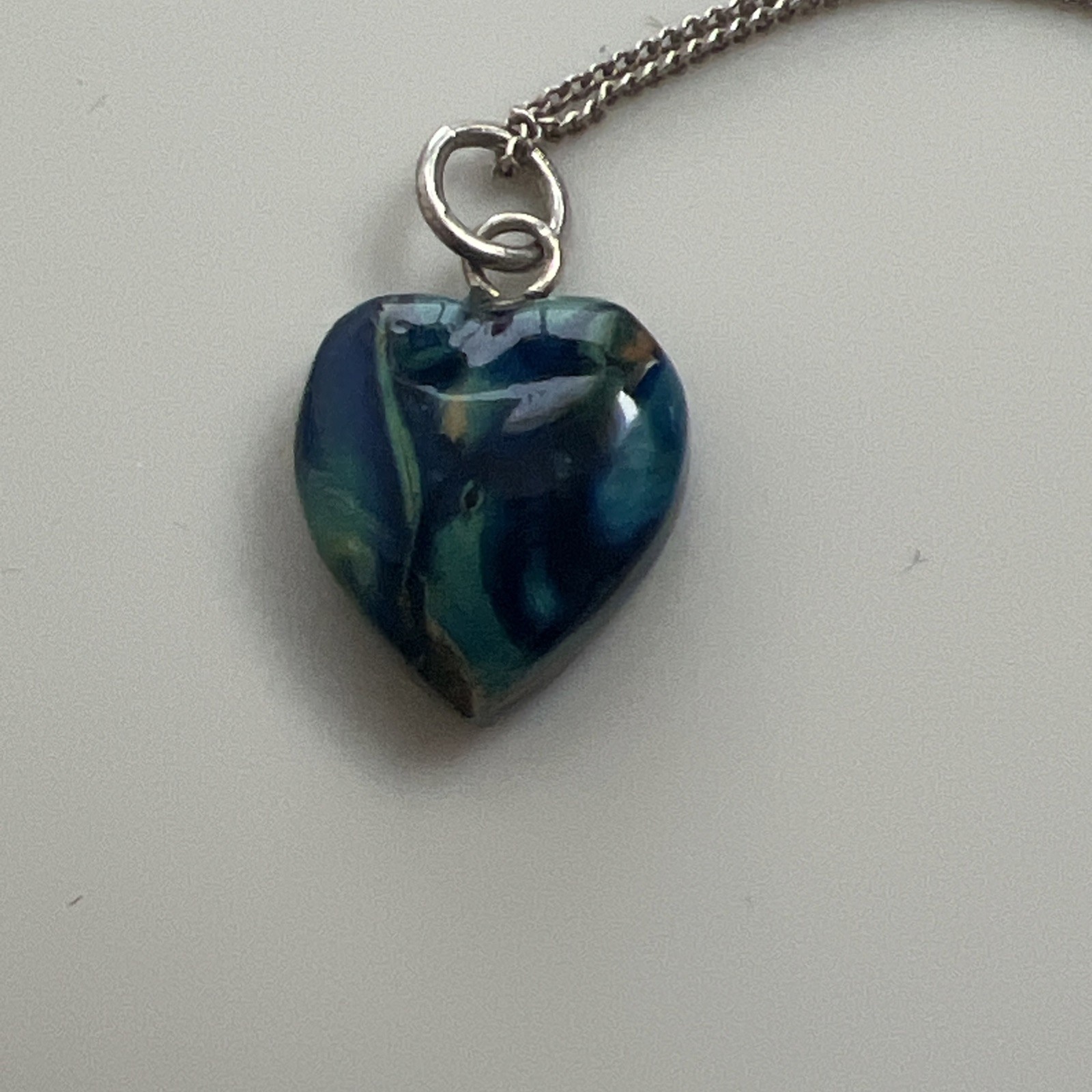 Heathergem Sterling Silver Small Heart Pendant Made In Scotland 16” 925 Chain