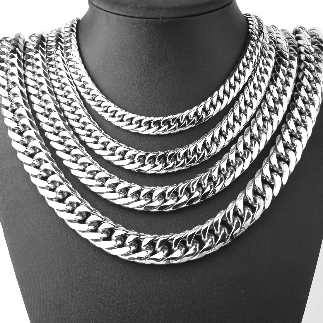 Heavy Strong Men Stainless Steel Curb Cuban Link Chain Necklace Jewelry