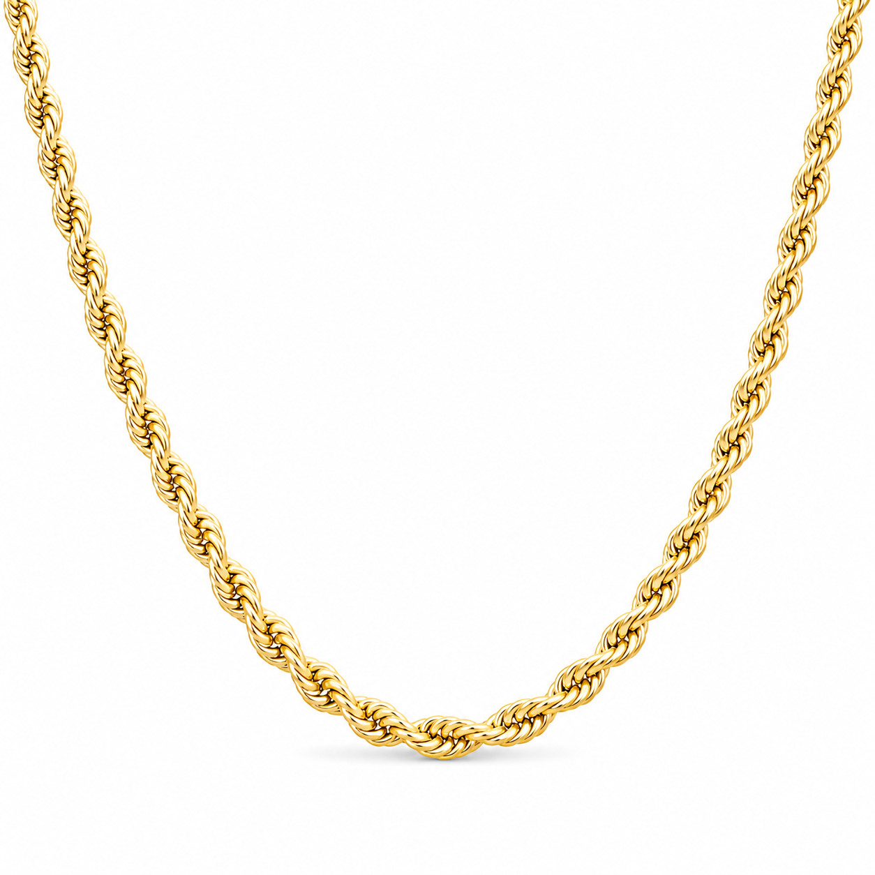 Italian 1/200 14k Yellow Gold Rope Chain Cadena Necklace Men Women mm in