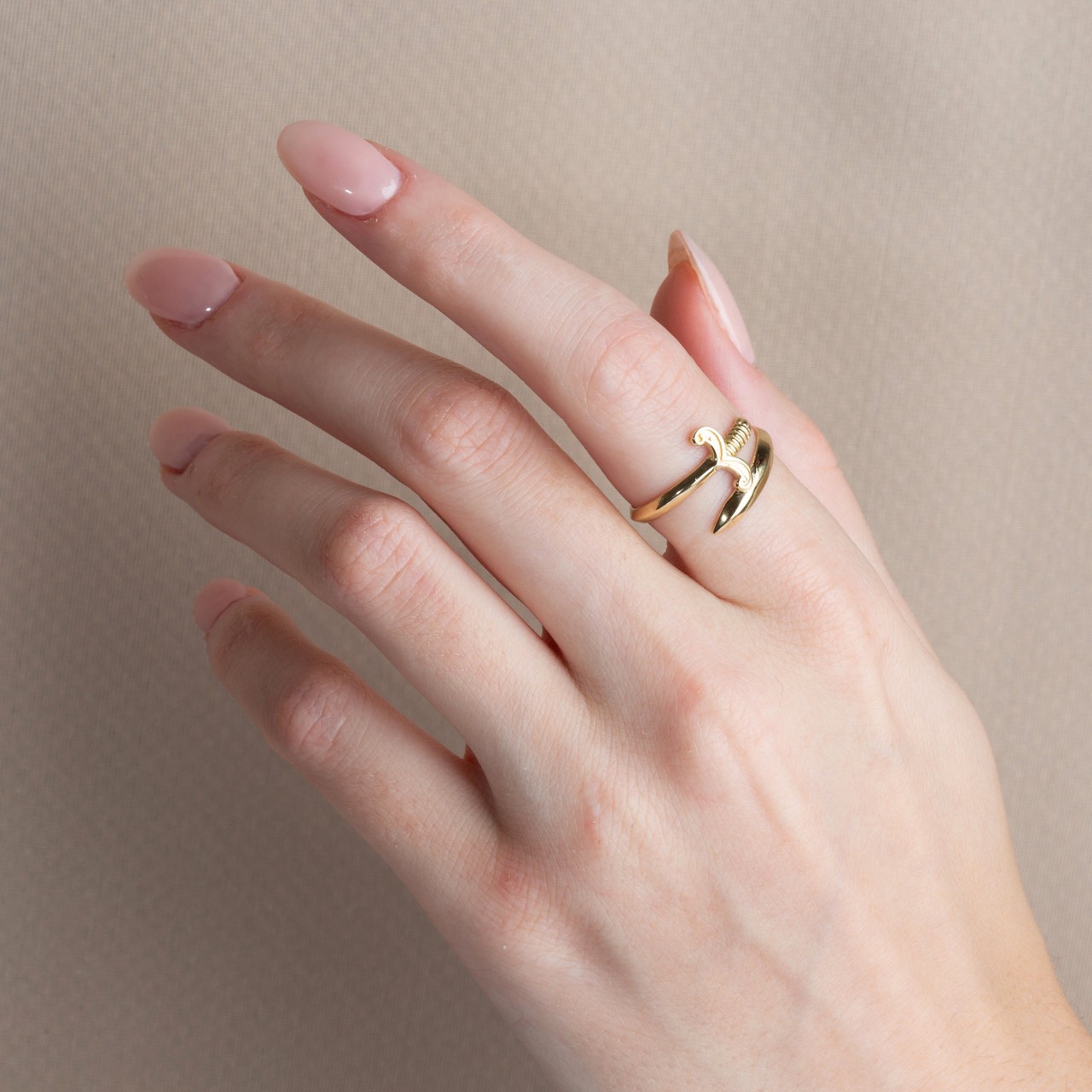 Gold Medieval Sword Wraparound Band Ring (Available in Yellow/Rose/White Gold)
