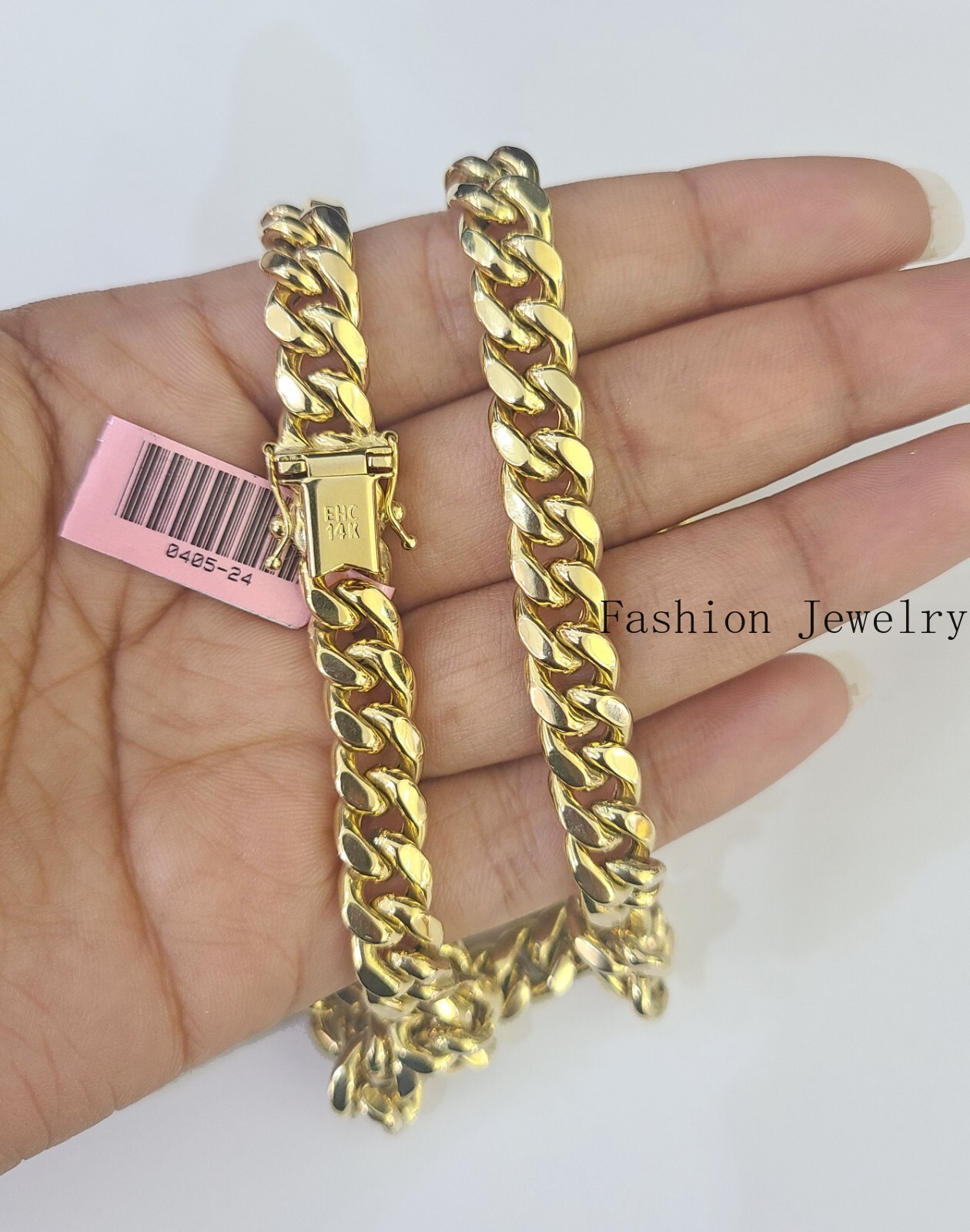 14K 8mm Miami Cuban Link Chain Yellow Gold Necklace 20″-30″ Inches Real Gold