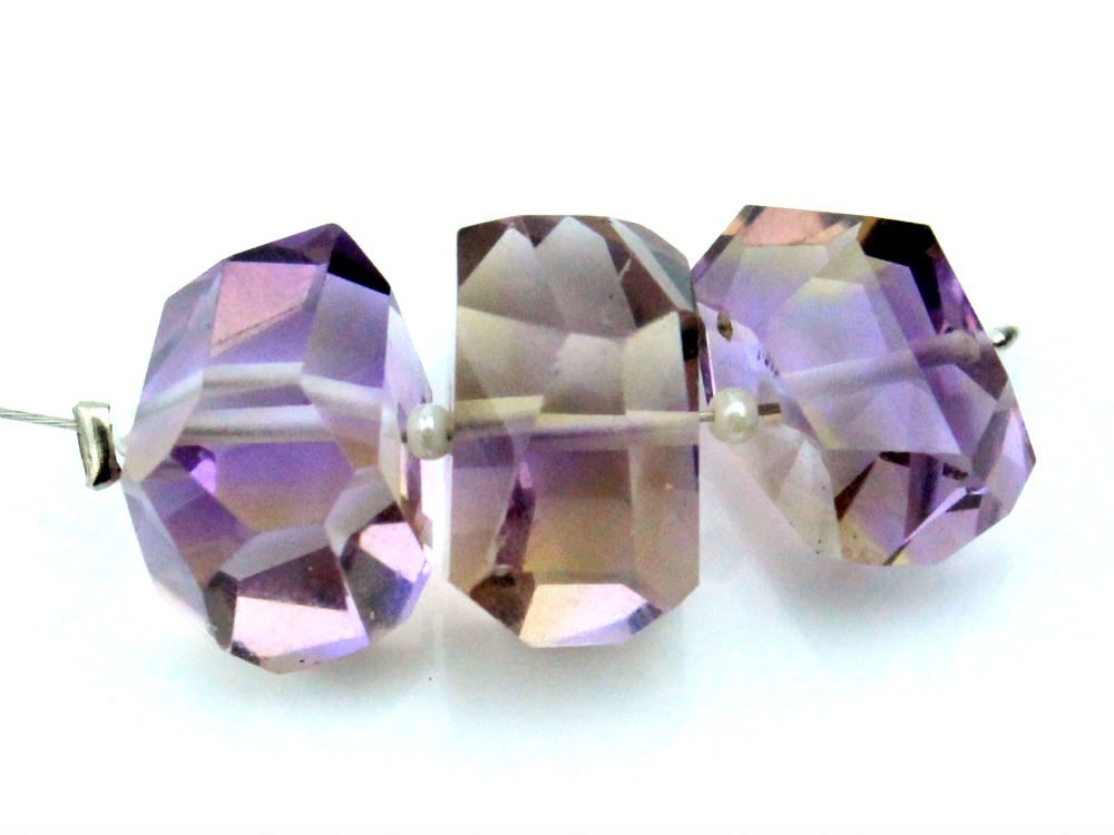 Exquisite Natural Ametrine Faceted Tumble Nugget Gemstone Beads