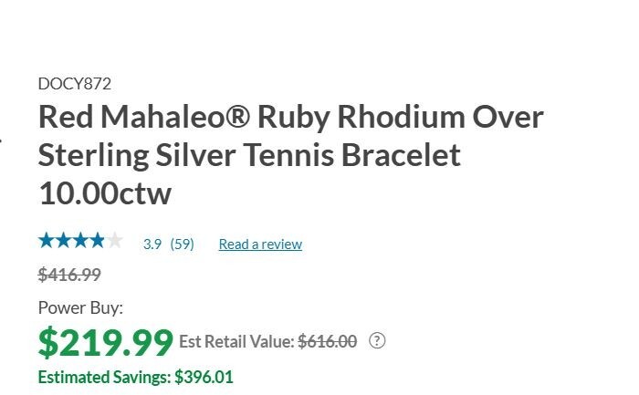 Red Mahaleo® Ruby Rhodium / Sterling Silver 7.5″ Tennis Bracelet 10.00ctw NEW