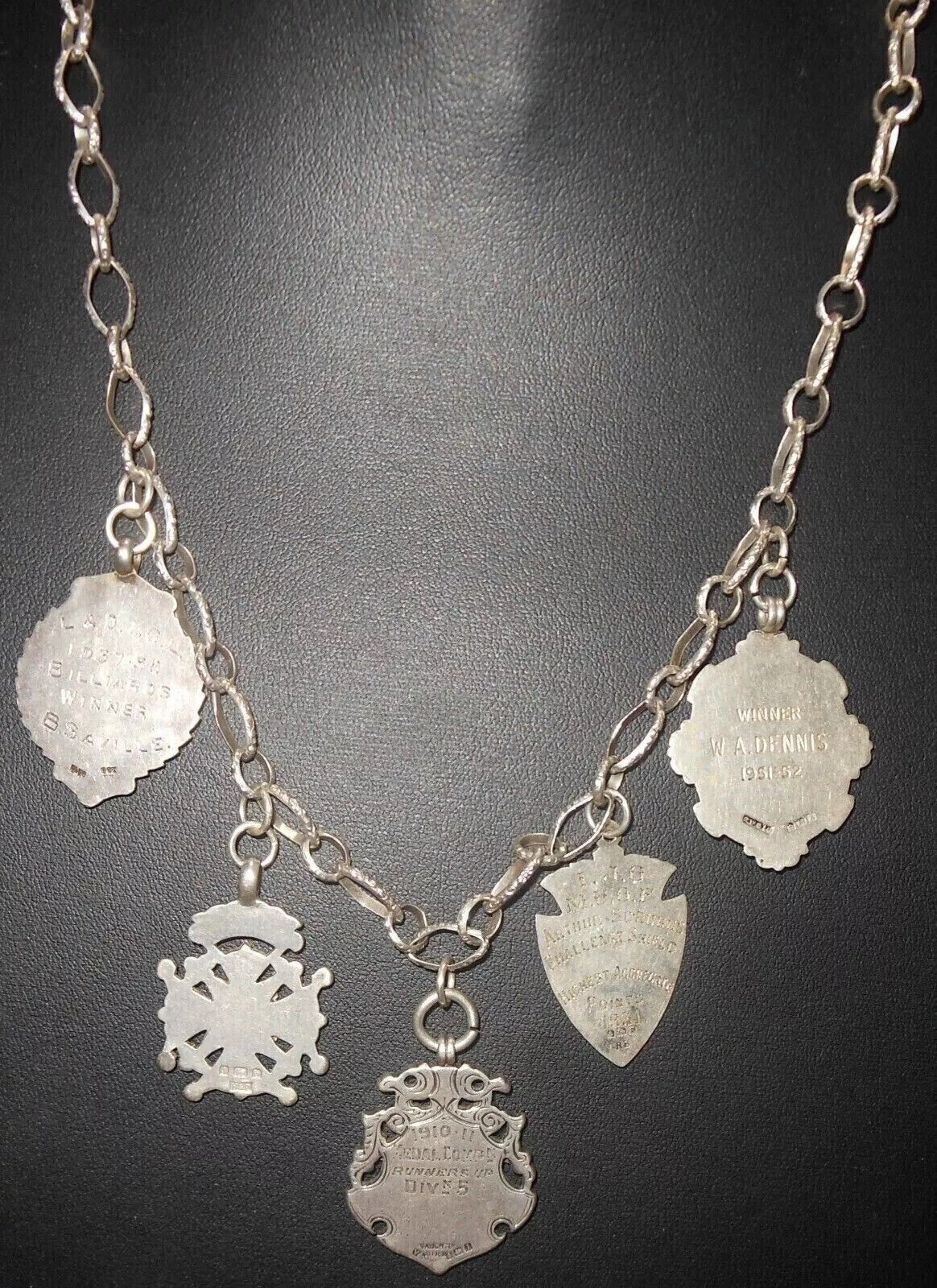 UNOAERRE Sterling Silver Necklace with English Sterling Medals