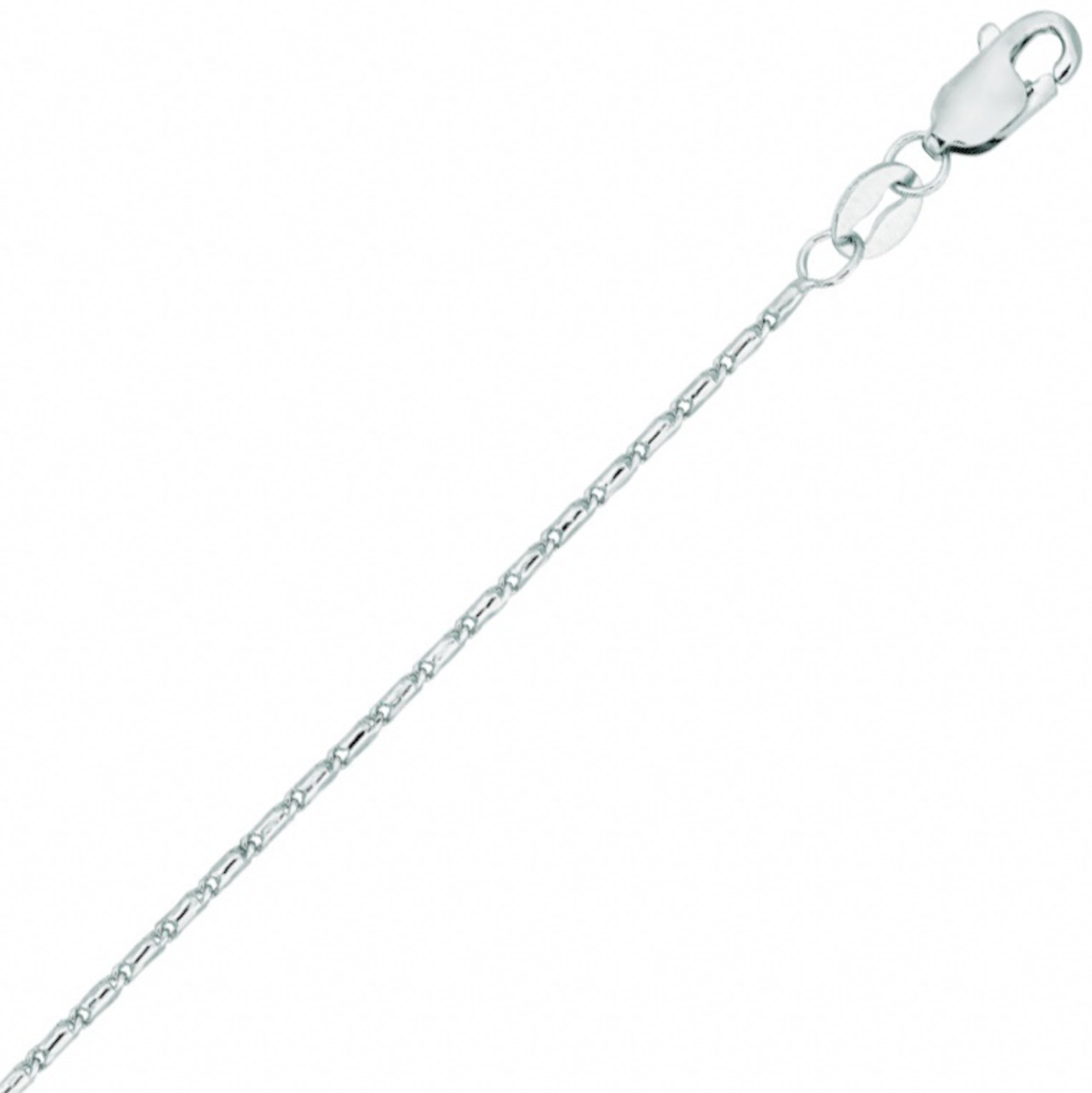 0.9mm Lumina Twisted Chain Necklace Real 14K White Gold