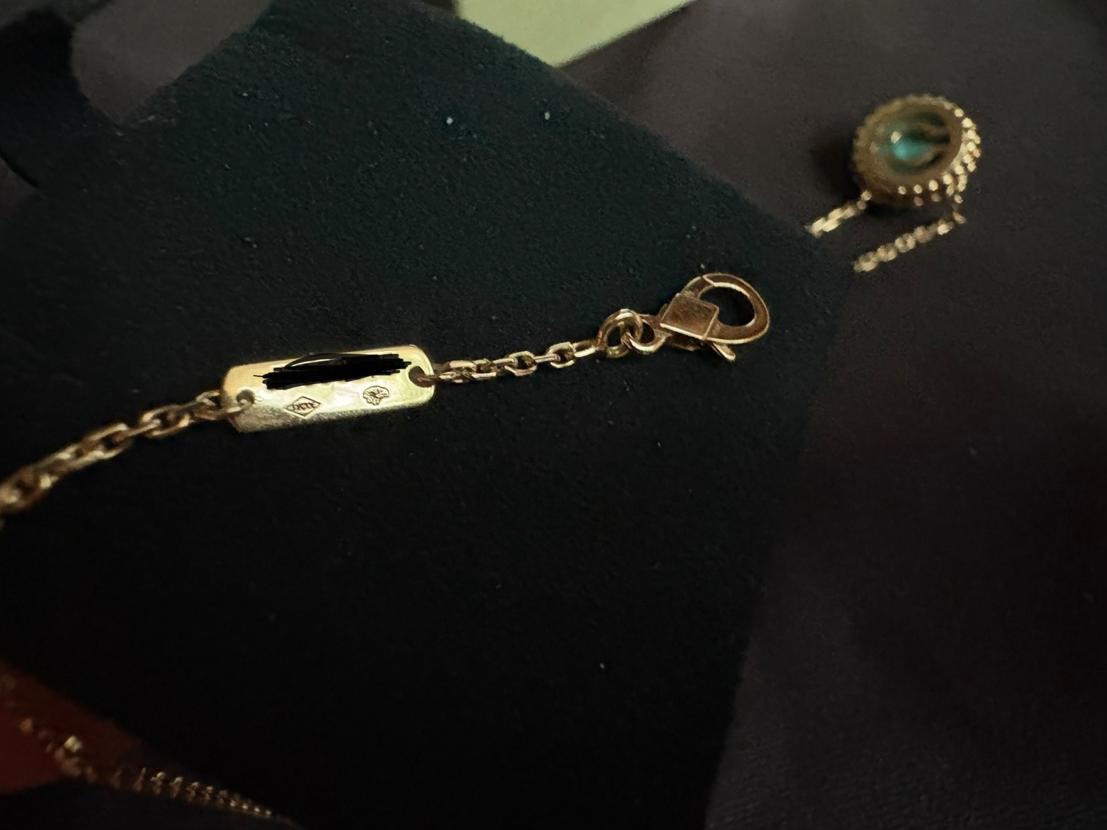 Van Cleef & Arpels 18K Yellow Gold Perlee Couleurs Turquoise Pendant Necklace