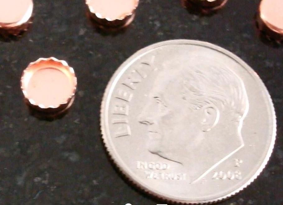 Bezel cups copper 5mm round machine made serrated edge 10 bezel cups BC023