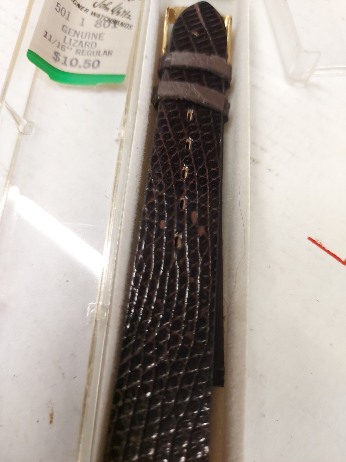 Vintage John Weitz Lizard 11/16″ Genuine Lizard Leather Watchband France Regular