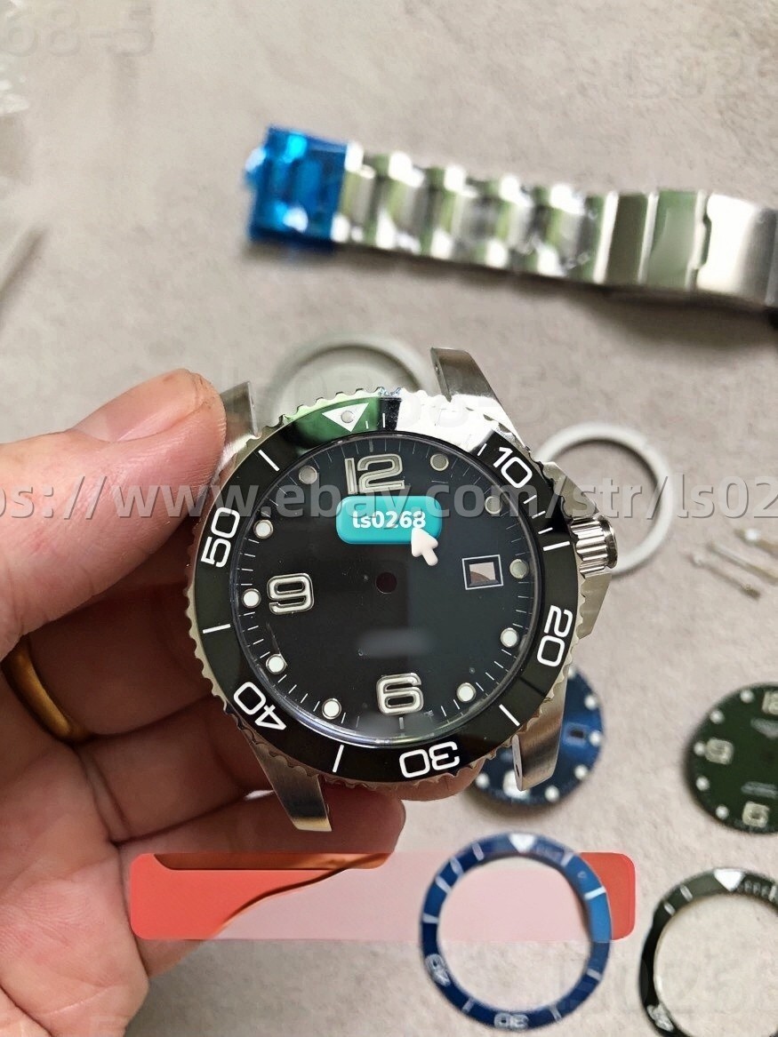 DIY SET for 2824 watch case + dial + hands + Strap sapphire 41mm