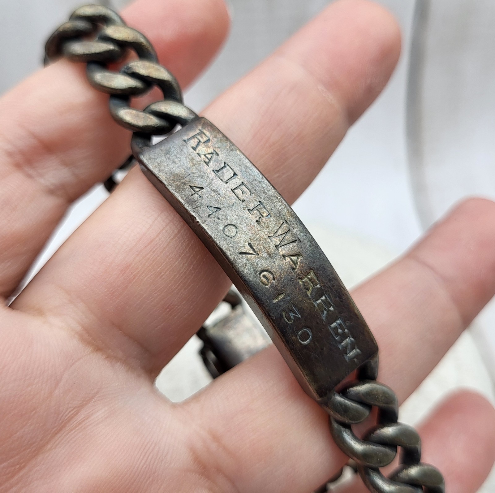 Vintage Napier 925 Sterling Silver ID Engraved Nameplate Curb Link Bracelet
