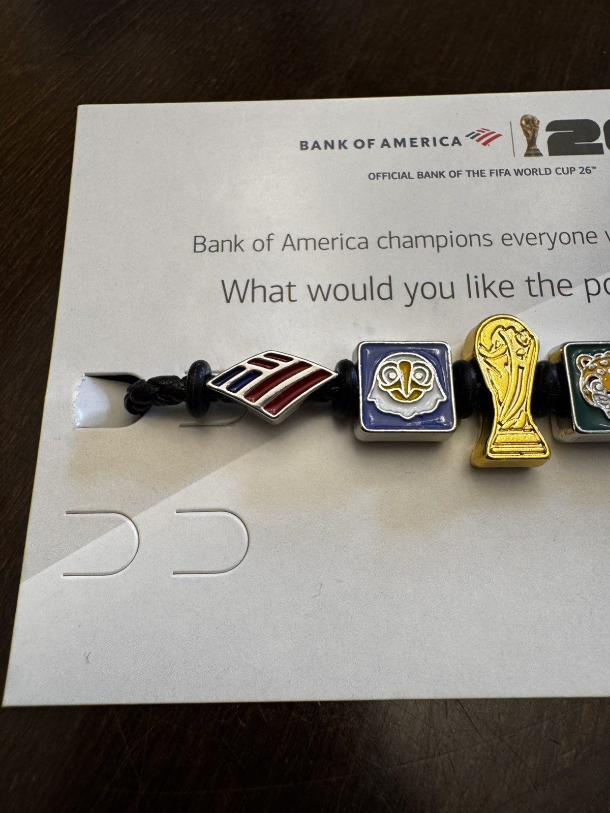 Bank Of America Slide Charm Bracelet World Cup 2026 USA Brand New