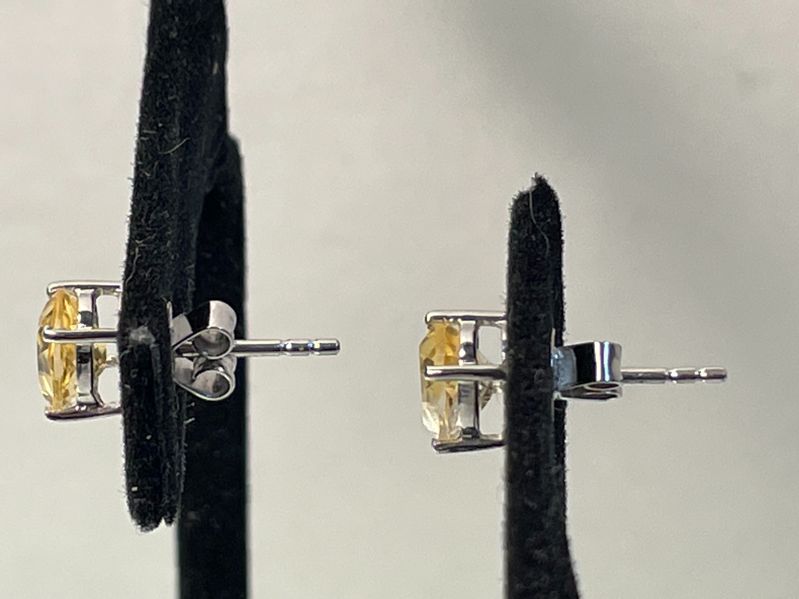 2 Ct. Citrine Stud Earrings in Solid Sterling Silver – November Birthstone