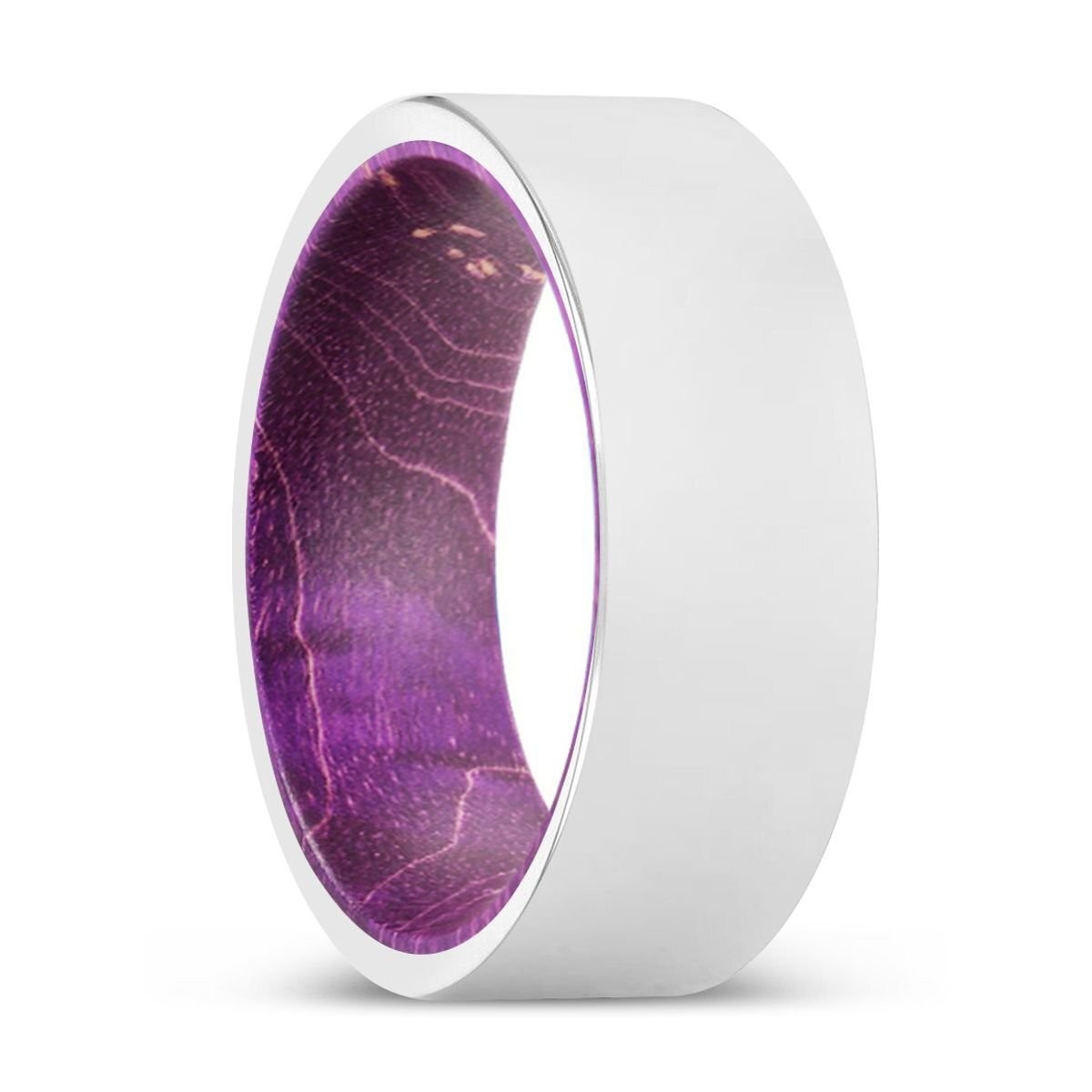 JAMEL | Tungsten Purple Wood Inlay Ring 8mm