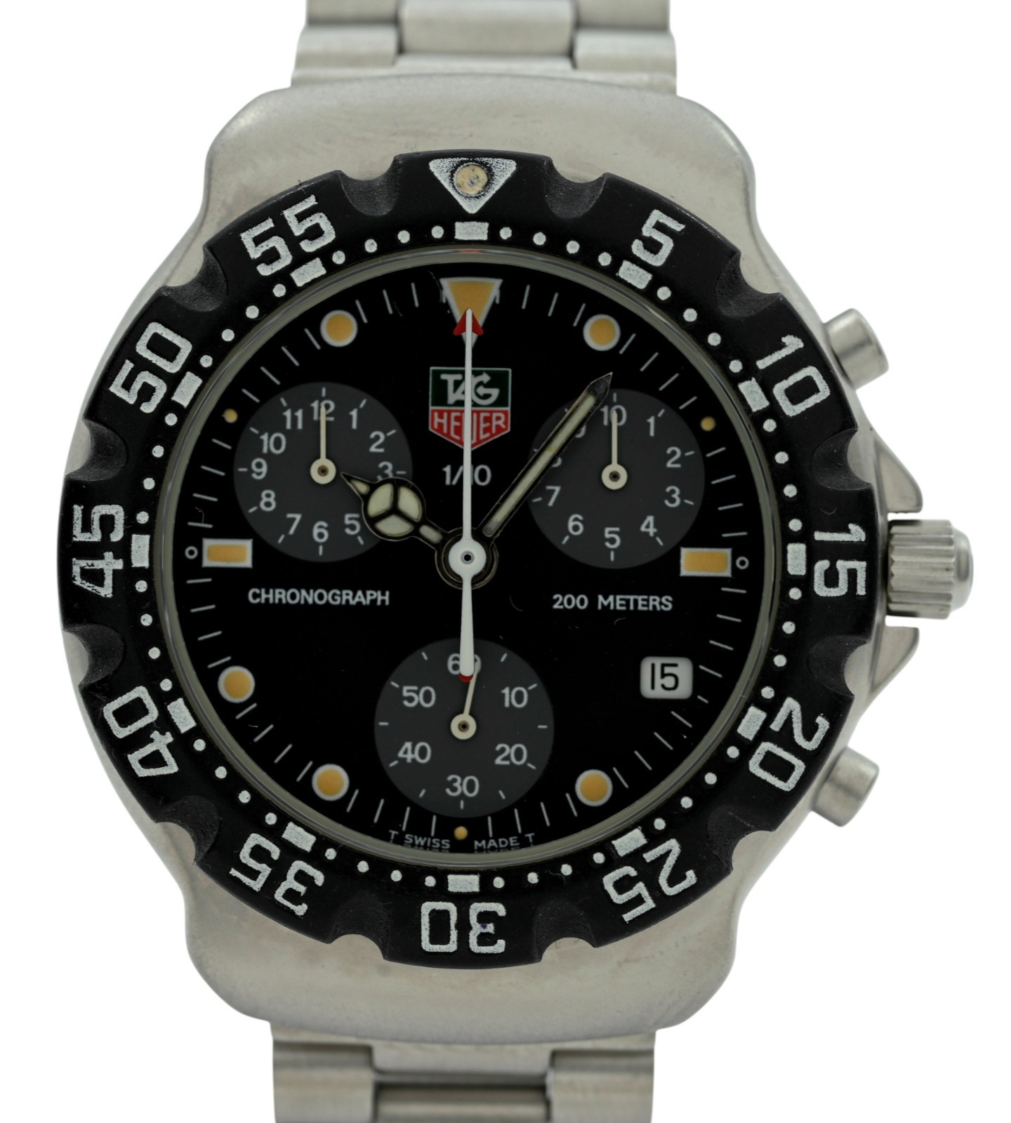 Tag Heuer 38mm Men’s Formula 1 Chronograph Black Dial SS Watch- Ref: 571.513 T!