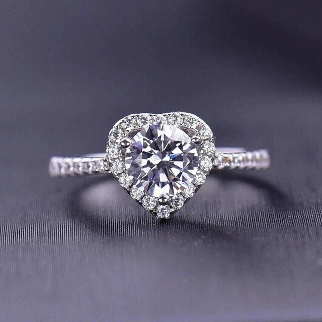 2Ct Round Cut Lab Created Diamond Wedding Engagement Ring 14k White Gold Plated