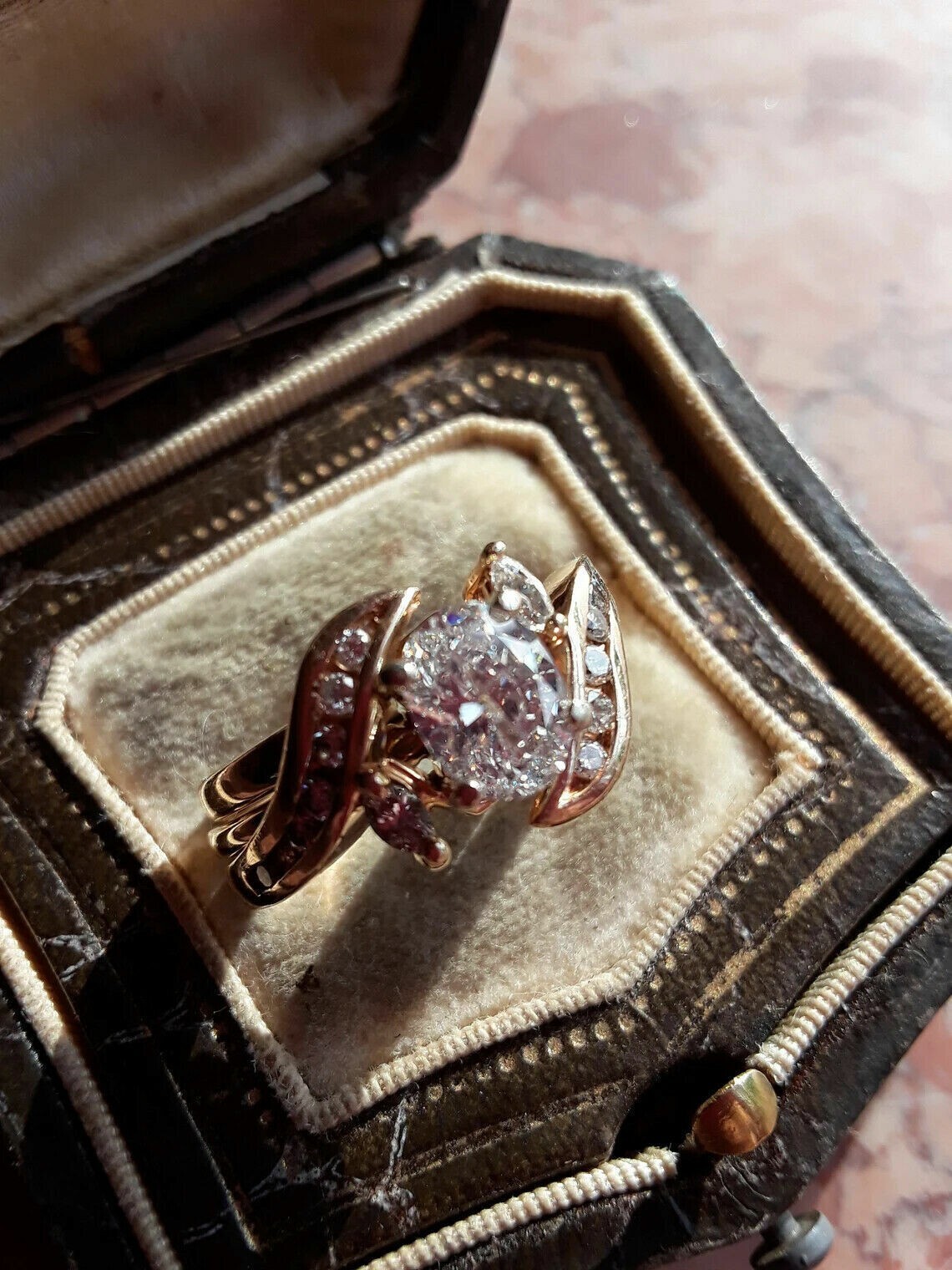 2.10Ct Lab-Created Diamond Stylish Solitaire Engagement Ring 14K Yellow Gold Fn