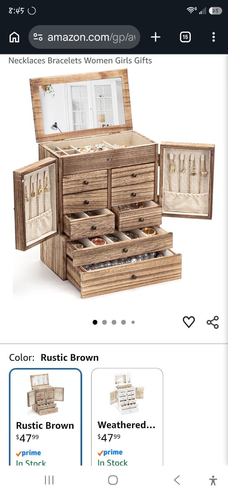 Jewelry storage organizer box case large