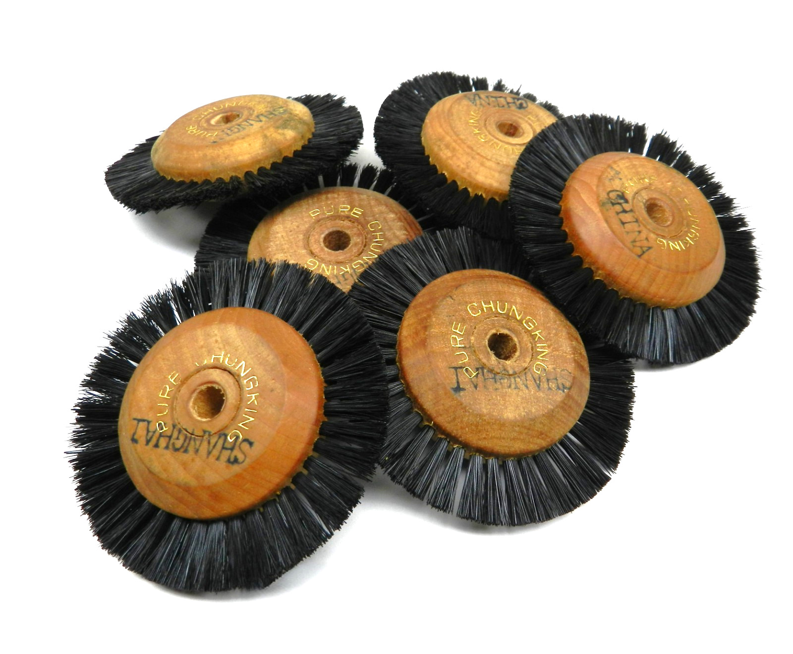 1B Wood Hub Brush 6 Pcs Jewelry Dental Polishing Wheel Chungking 1 Row